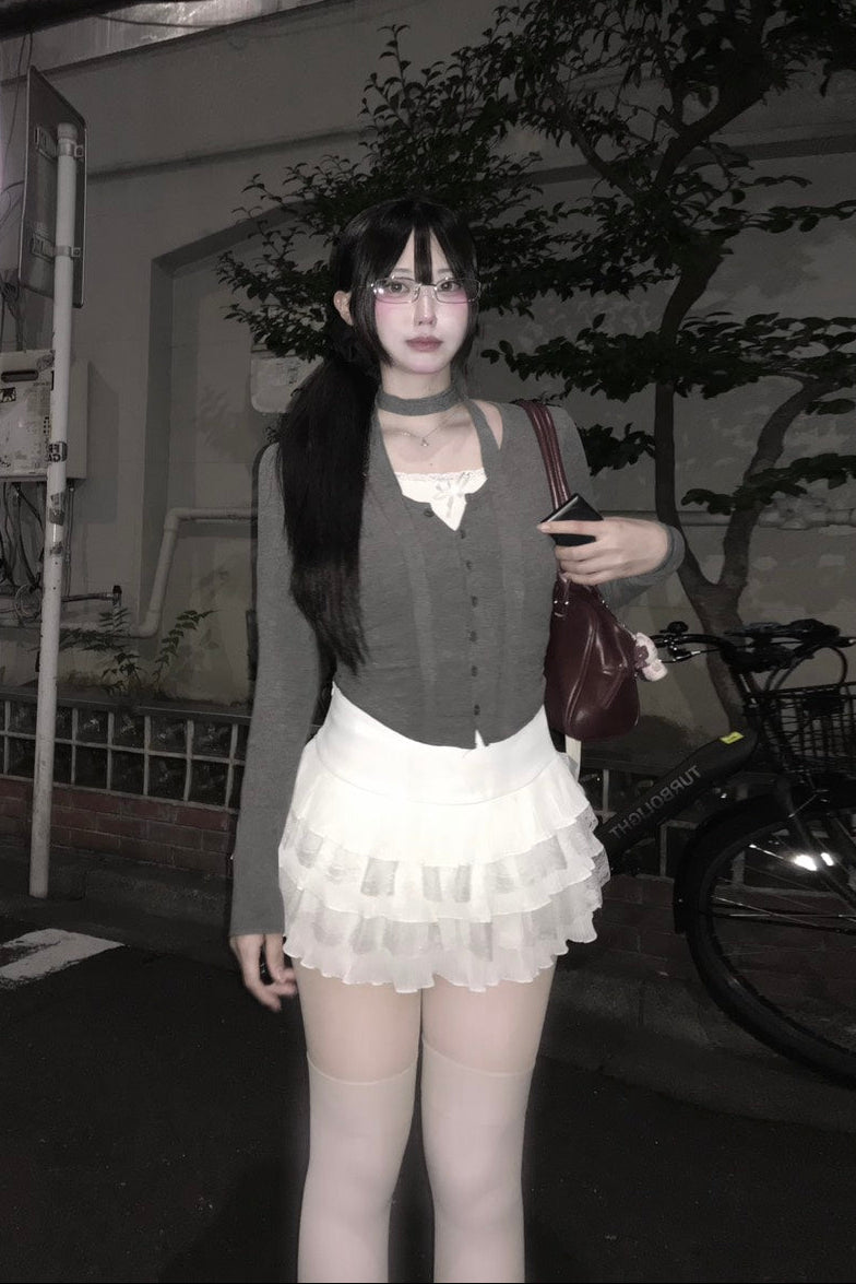 ホワイトタイトショートトップス KR11619