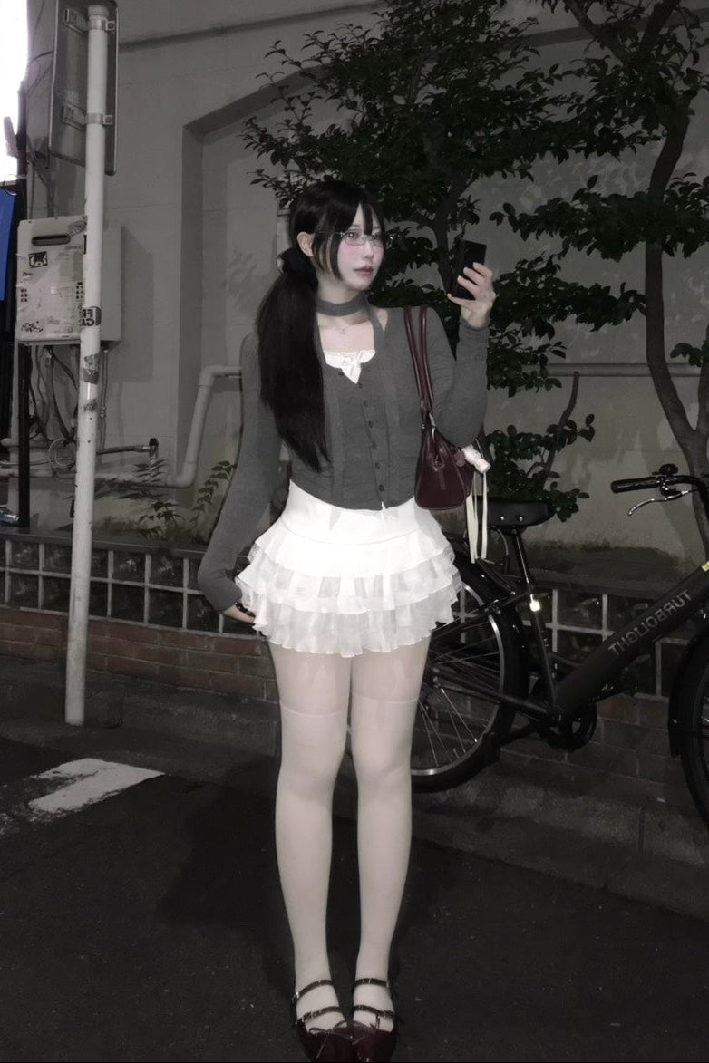 ホワイトタイトショートトップス KR11619