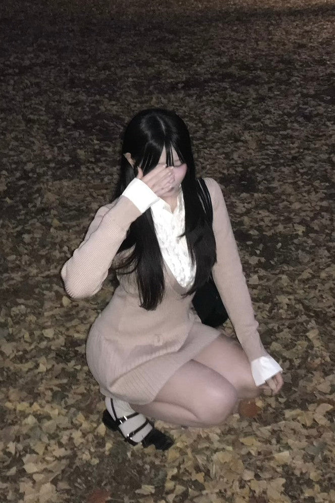 レースカラーレイヤードワンピース KR12554