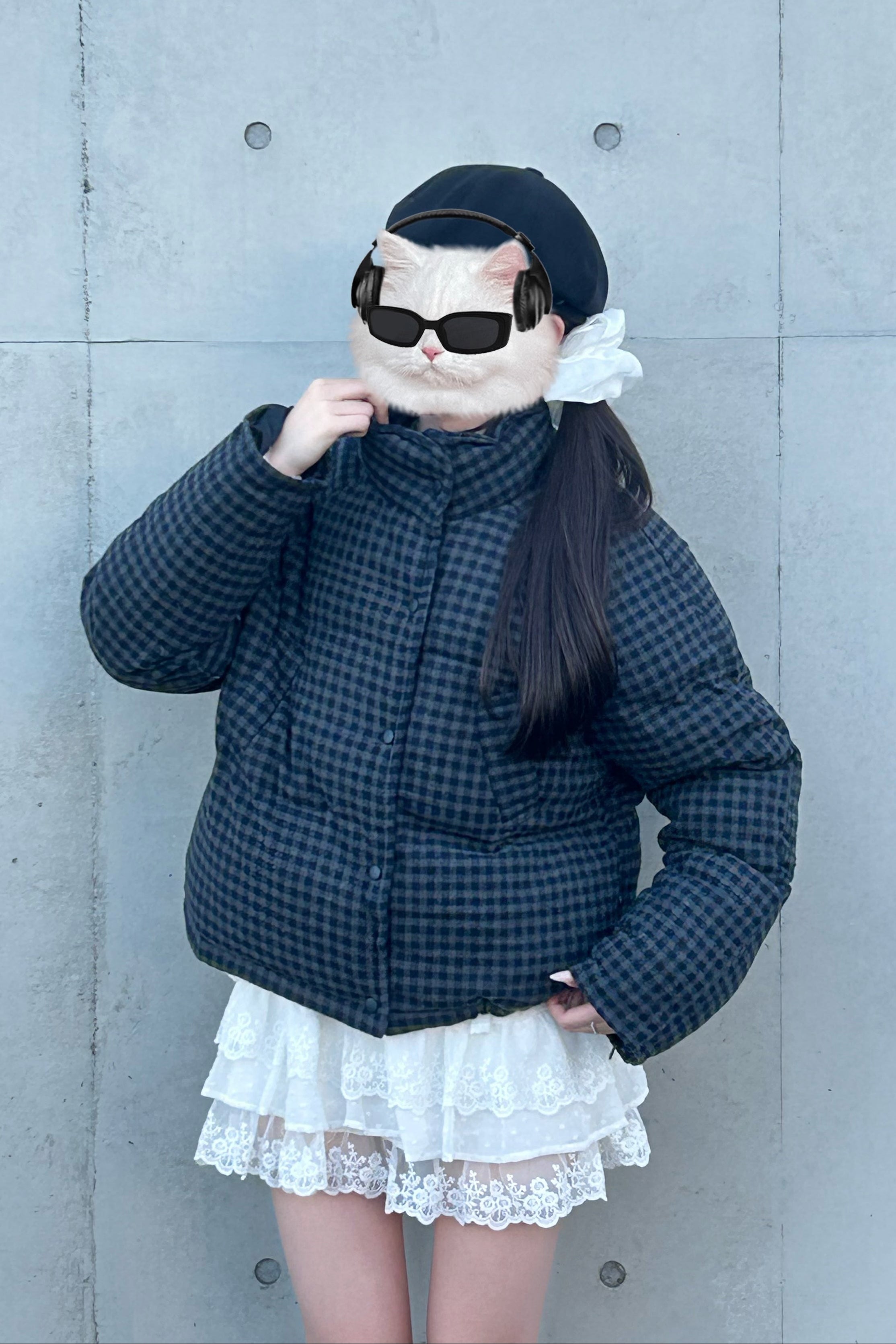 チェックダウンジャケット KR30300