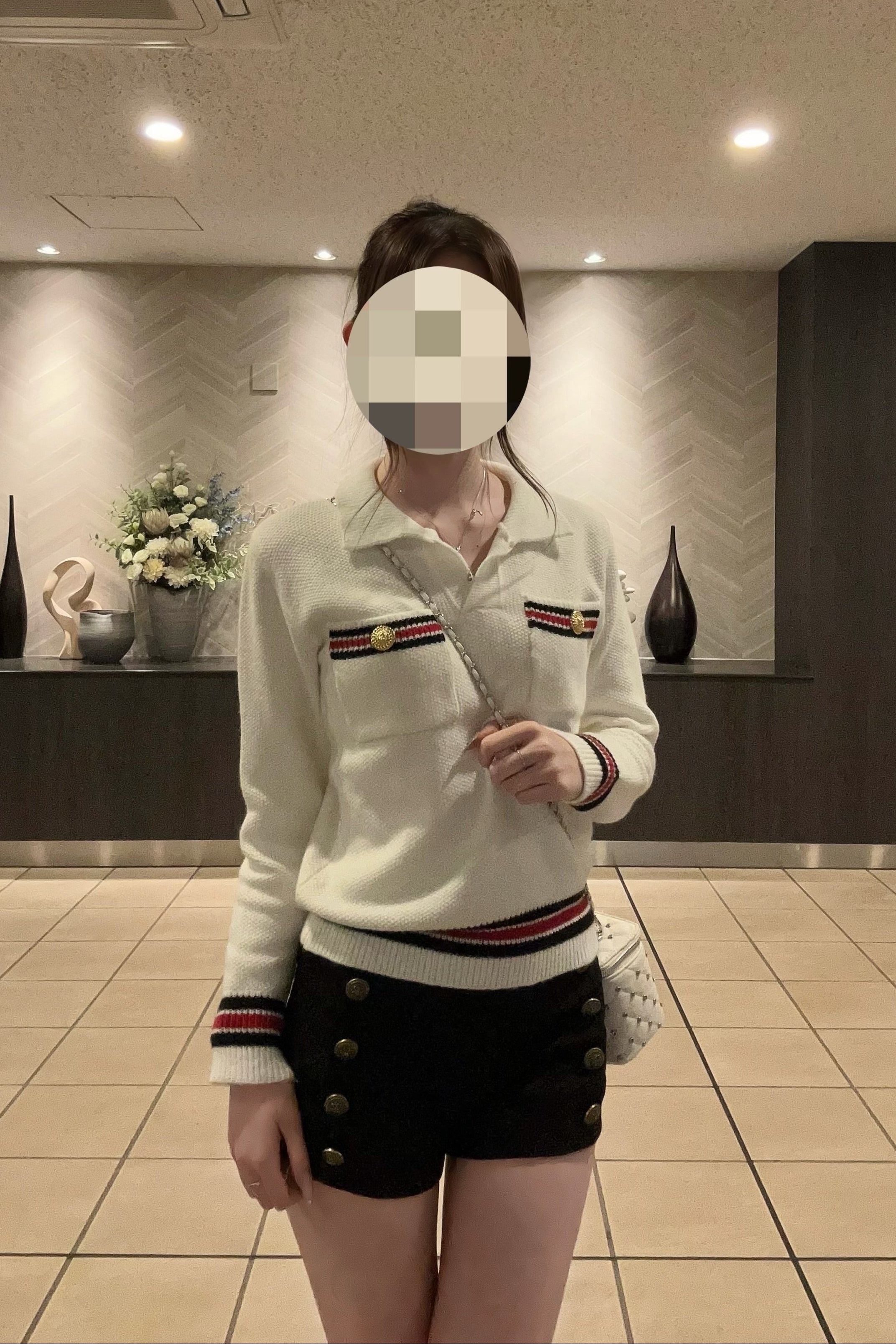 サイドボタンラインショートパンツ KR14055