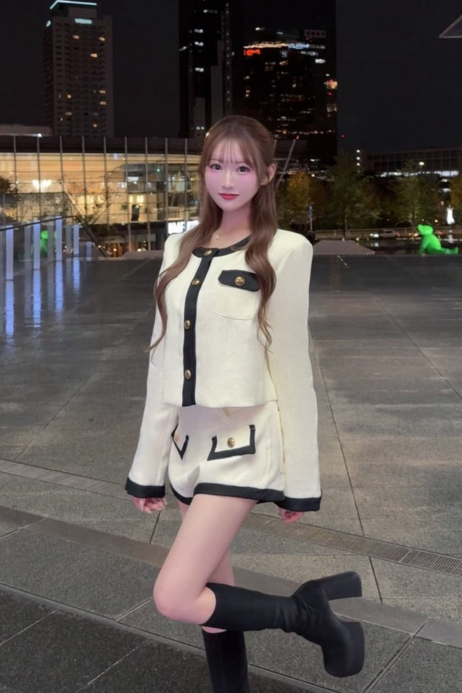 バイカラーツイードセットアップ KR12238