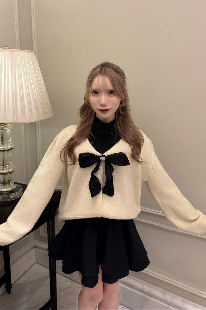 フロントリボンニットカーデセットアップ KR30499