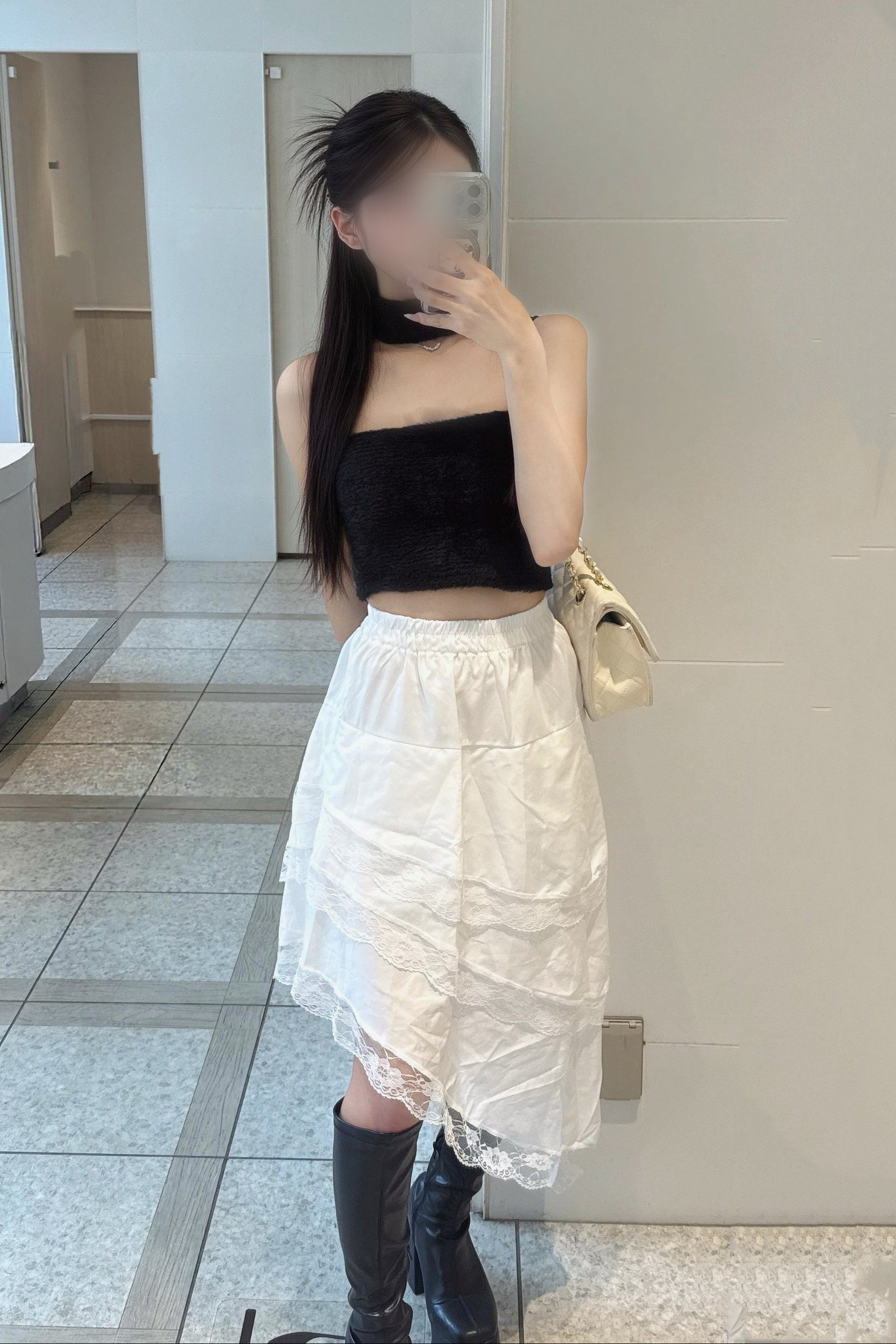 アシメフリルレーススカート KR14346