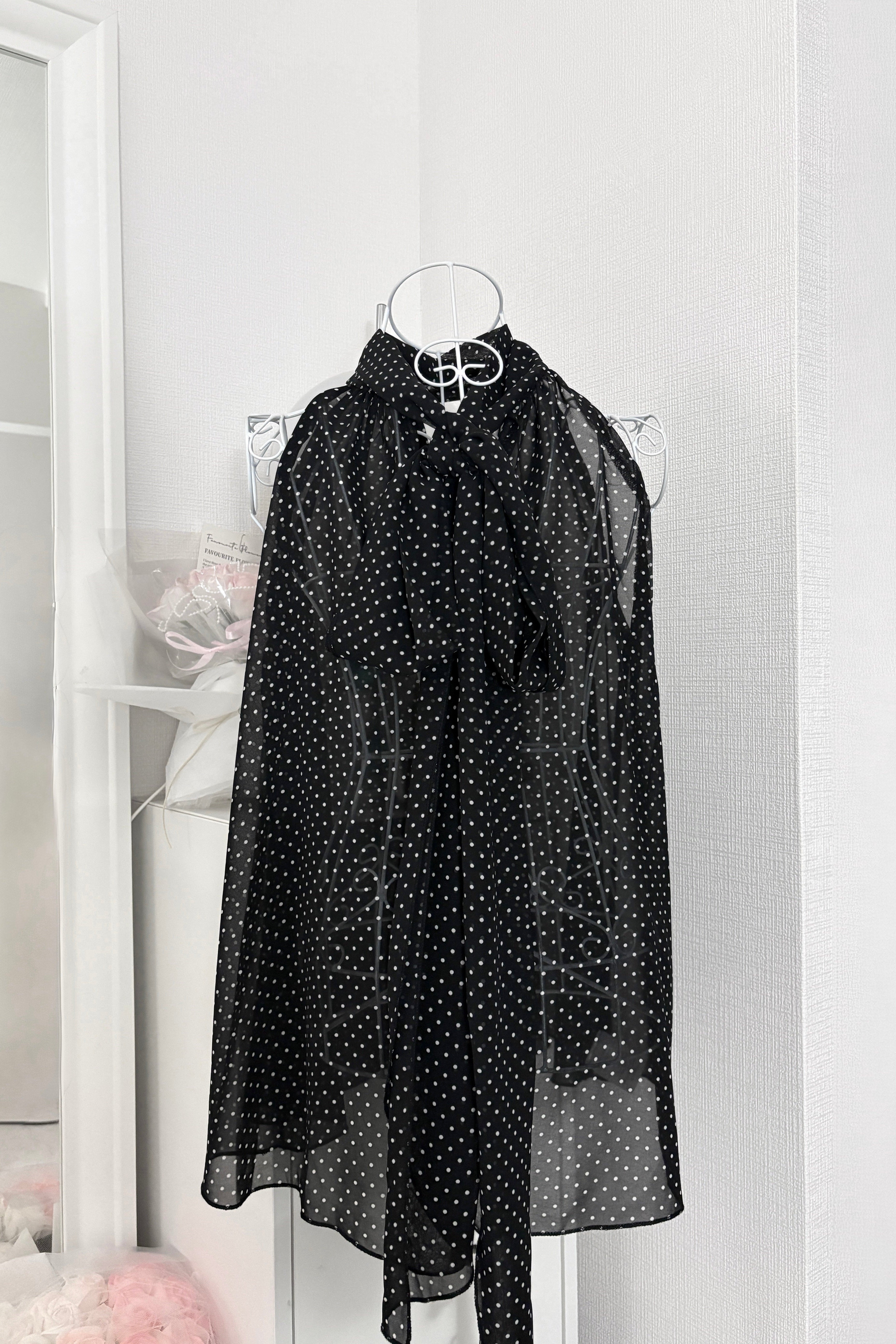 ドットシアーホルターネックトップス KR15297