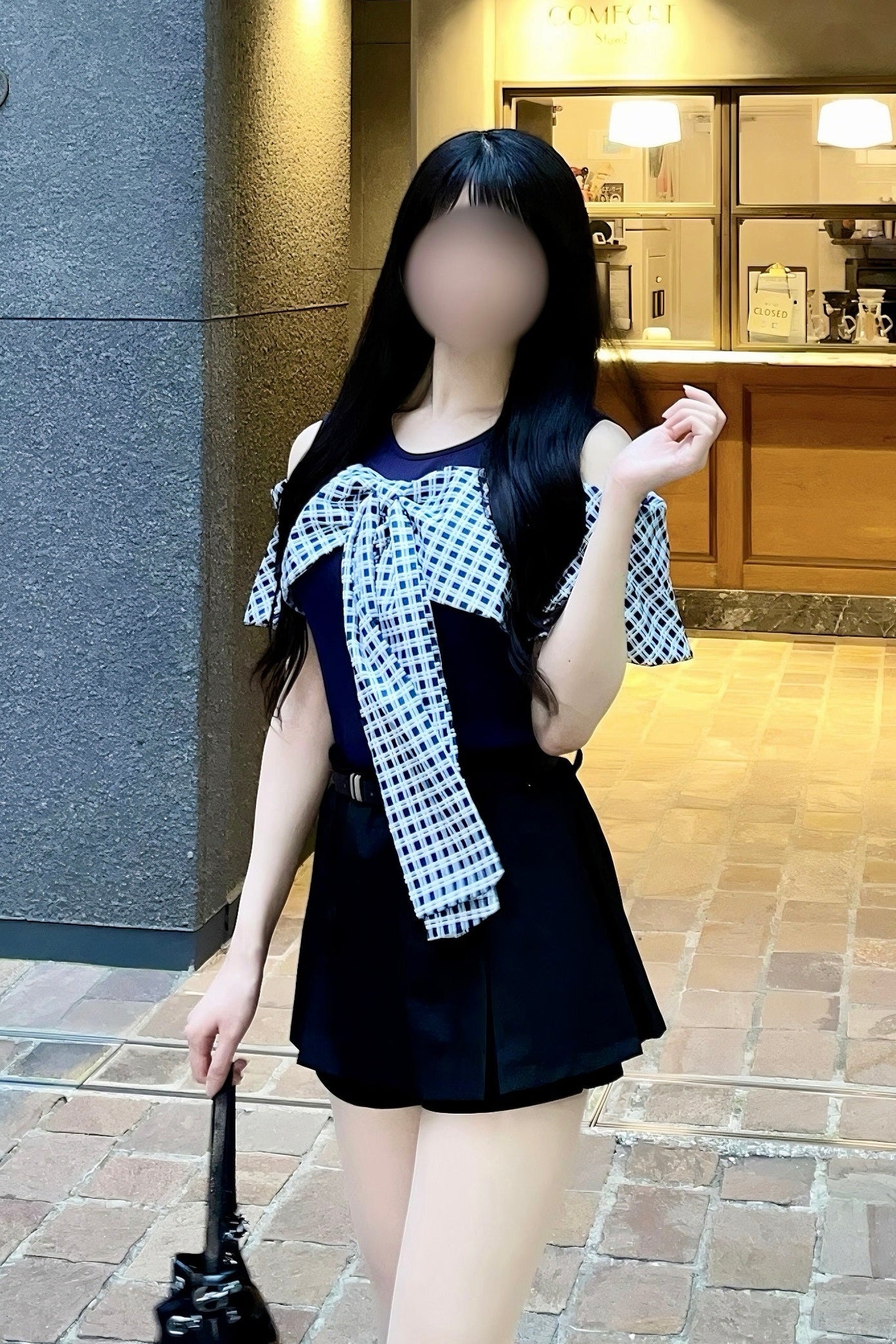 チェックリボンノースリトップス KR15763