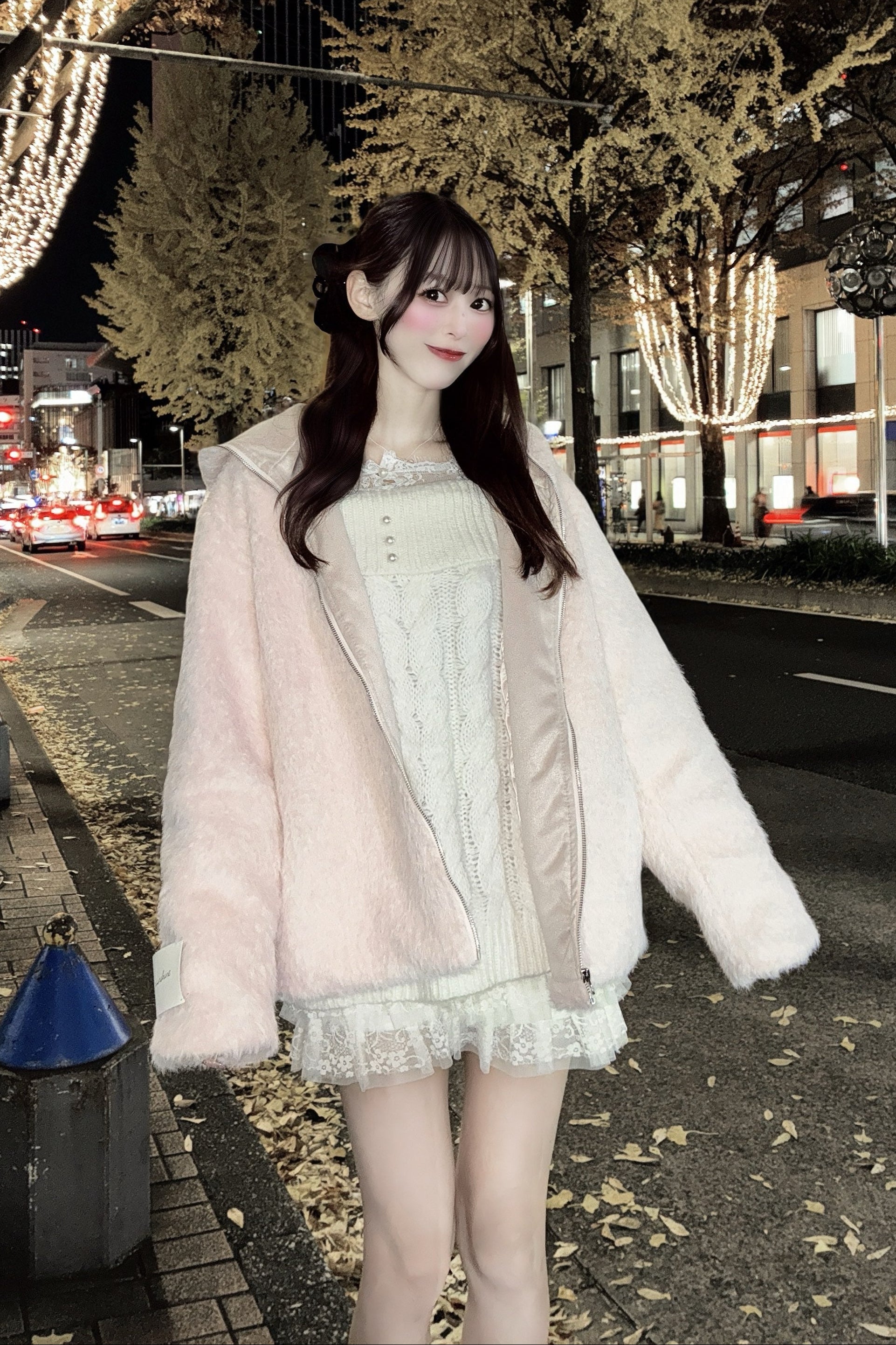 フードシャギーニットパーカー KR13769