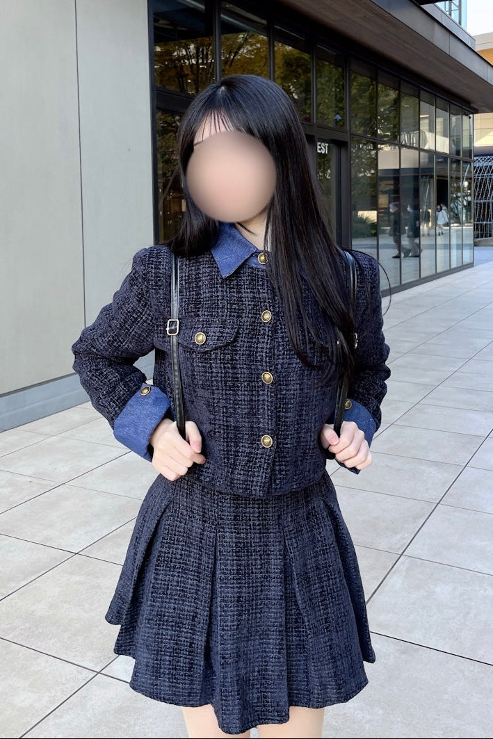 GREED♡ミックスツイードセットアップ one after another NICE CLAUP｜【LouLoumei】異素材ミックスツイード