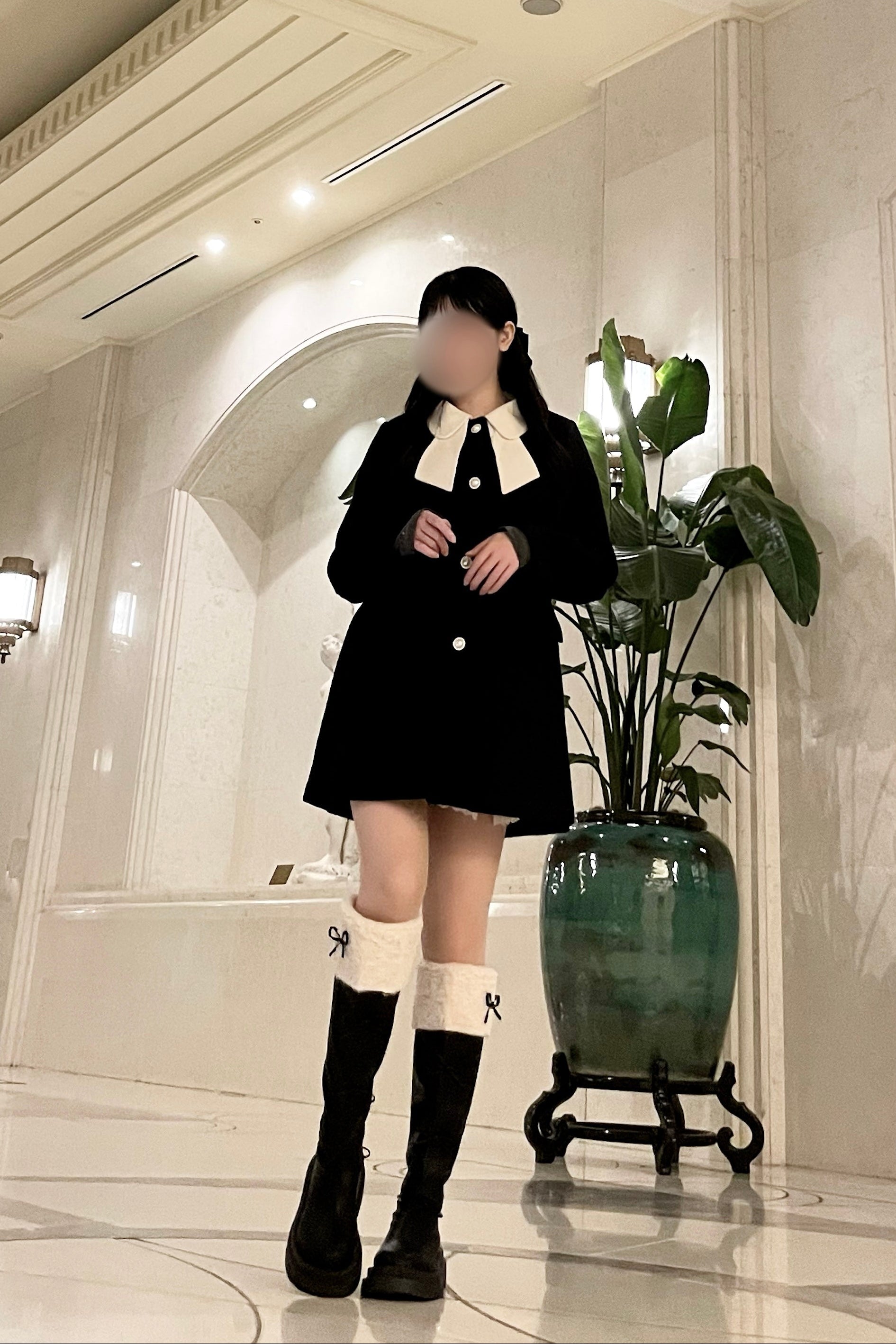 リボンファーロングブーツ KR13555