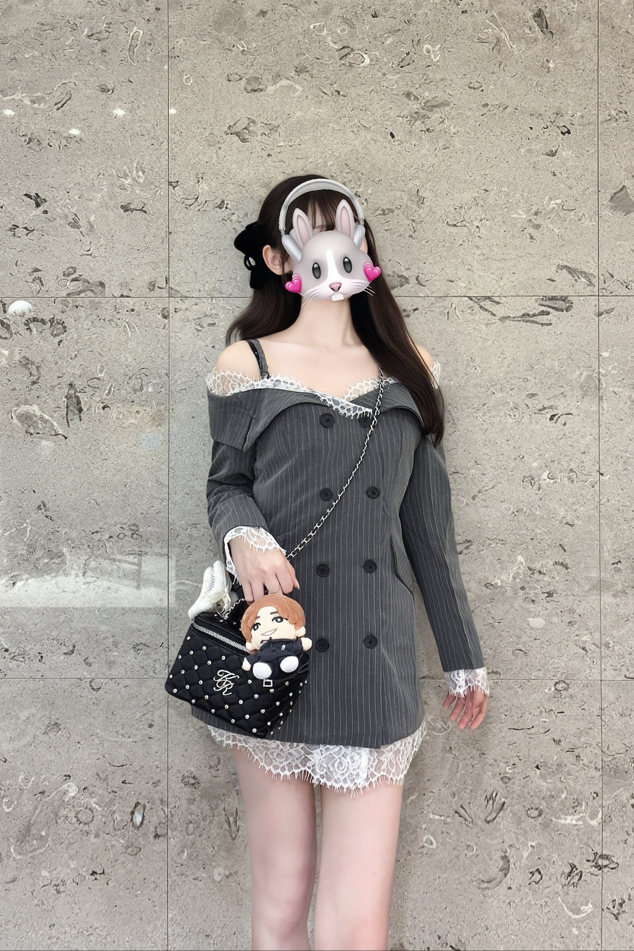 ダブルボタンレースジャケットワンピース KR14123