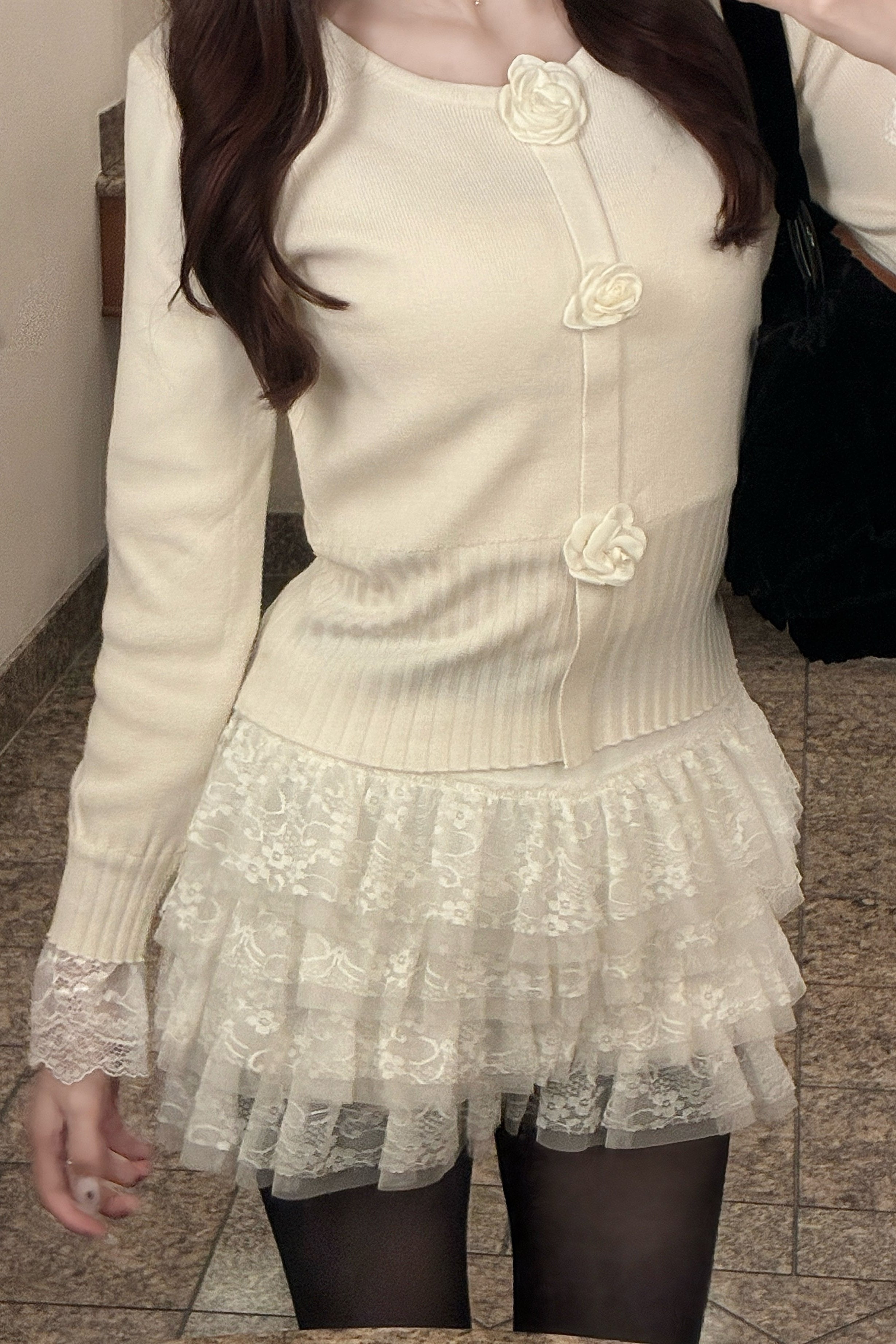 ローズモチーフニットKR13587