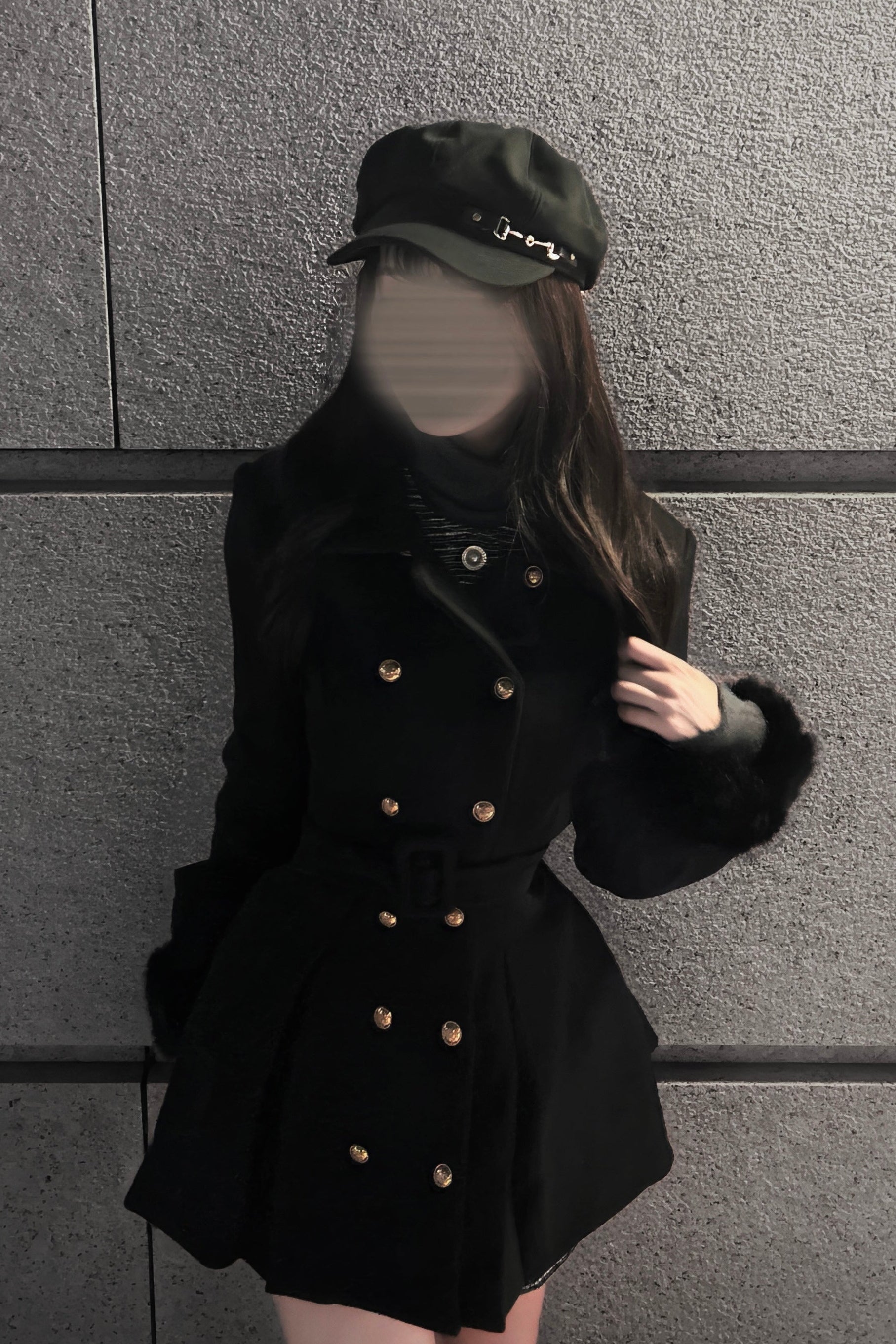 フロントボタンフレアコート KR30207