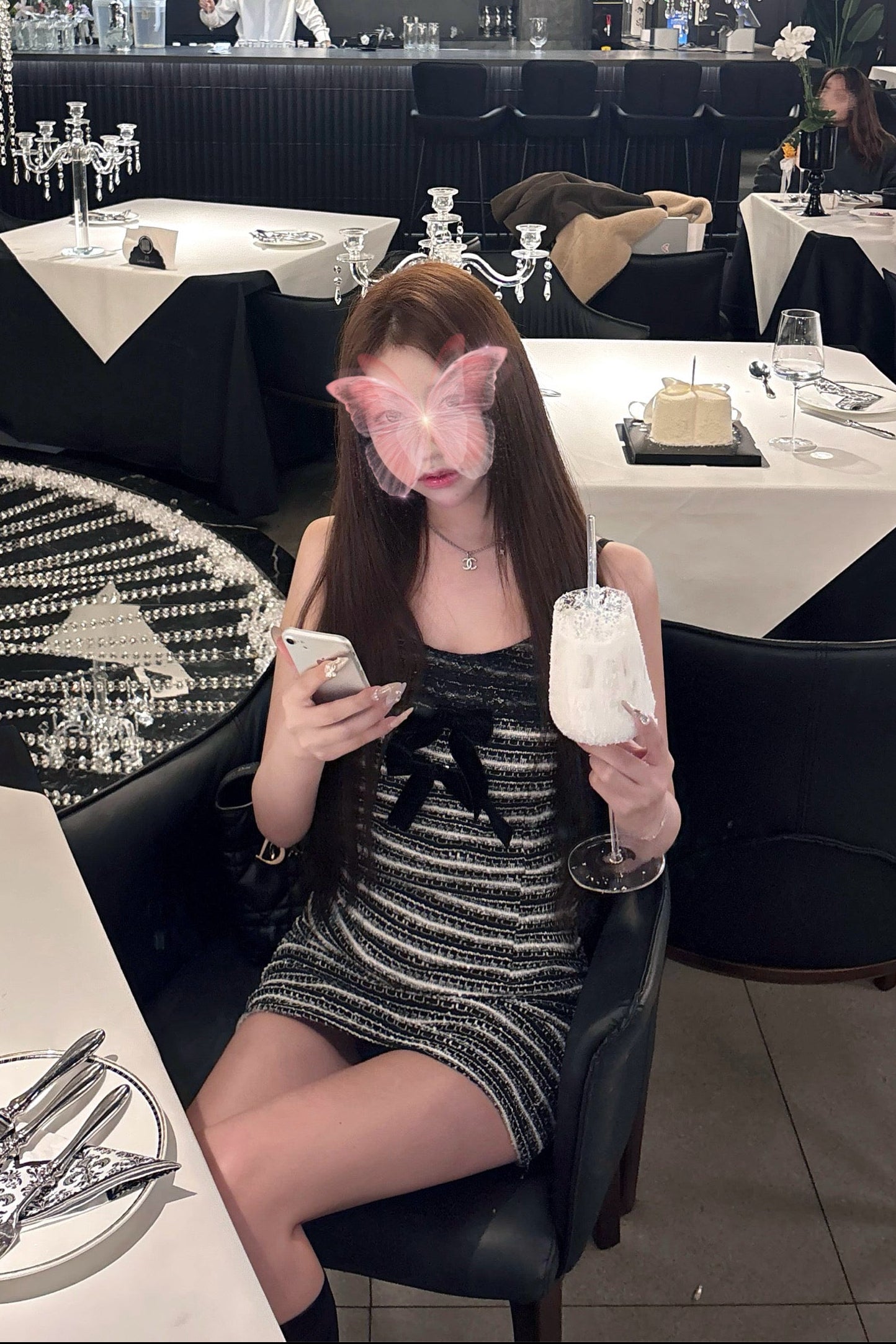 リボンツイードミニワンピース KR14077