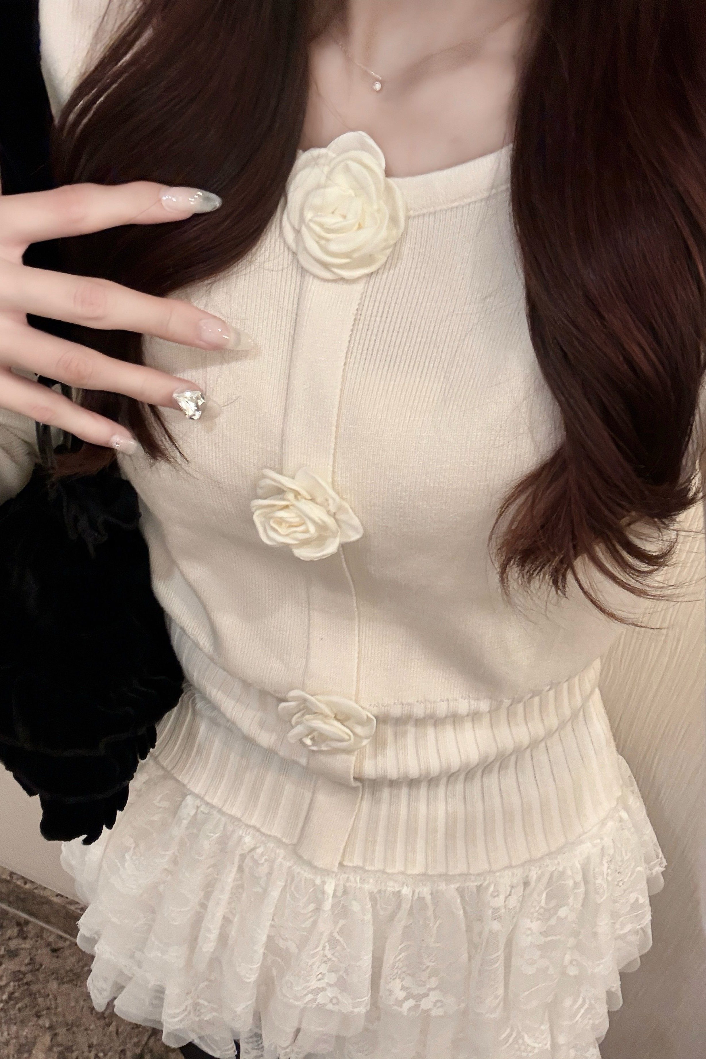 ローズモチーフニットKR13587