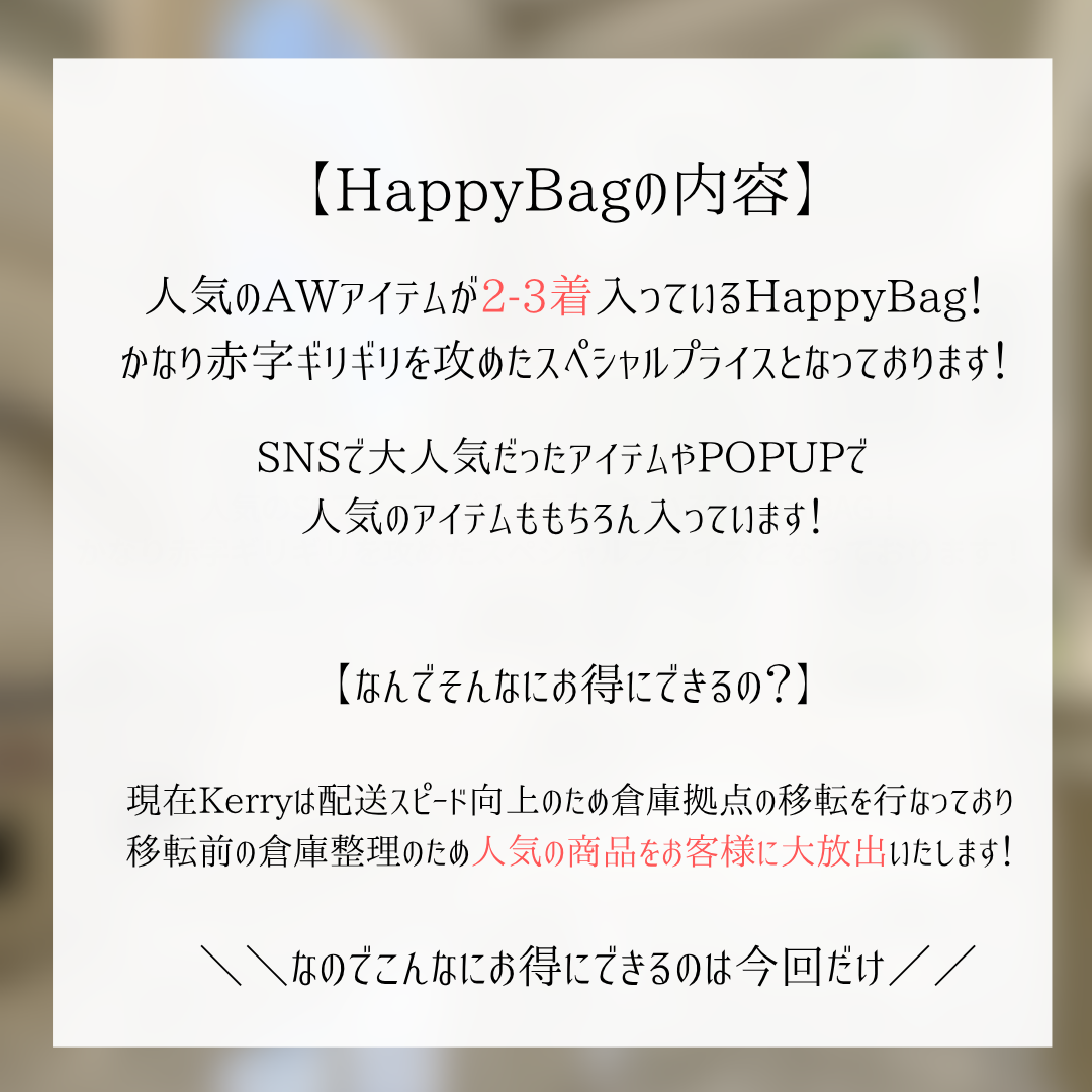 超赤字ギリギリ！AW HAPPY BAG🤍
