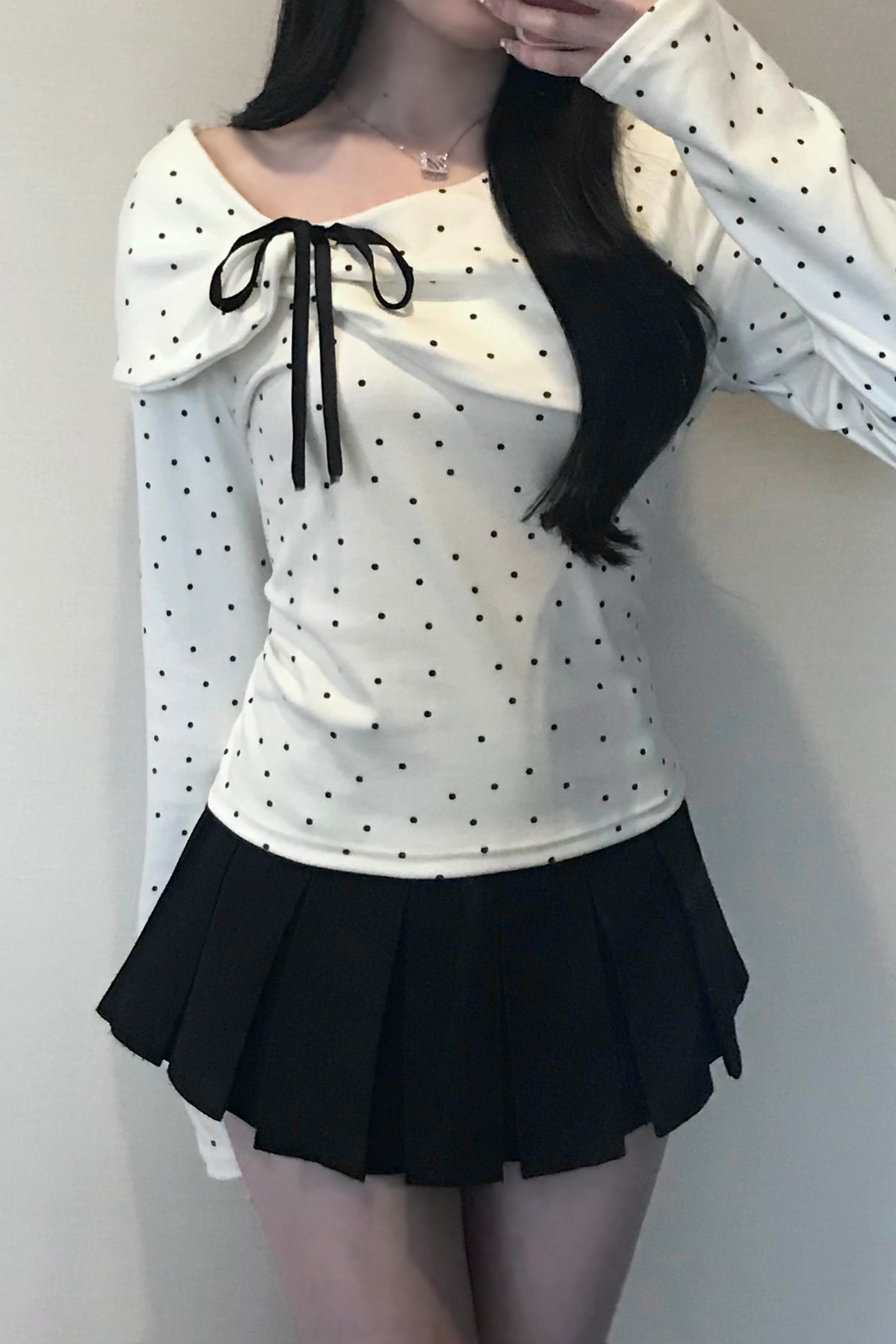 ドットフロントリボントップス KR14594