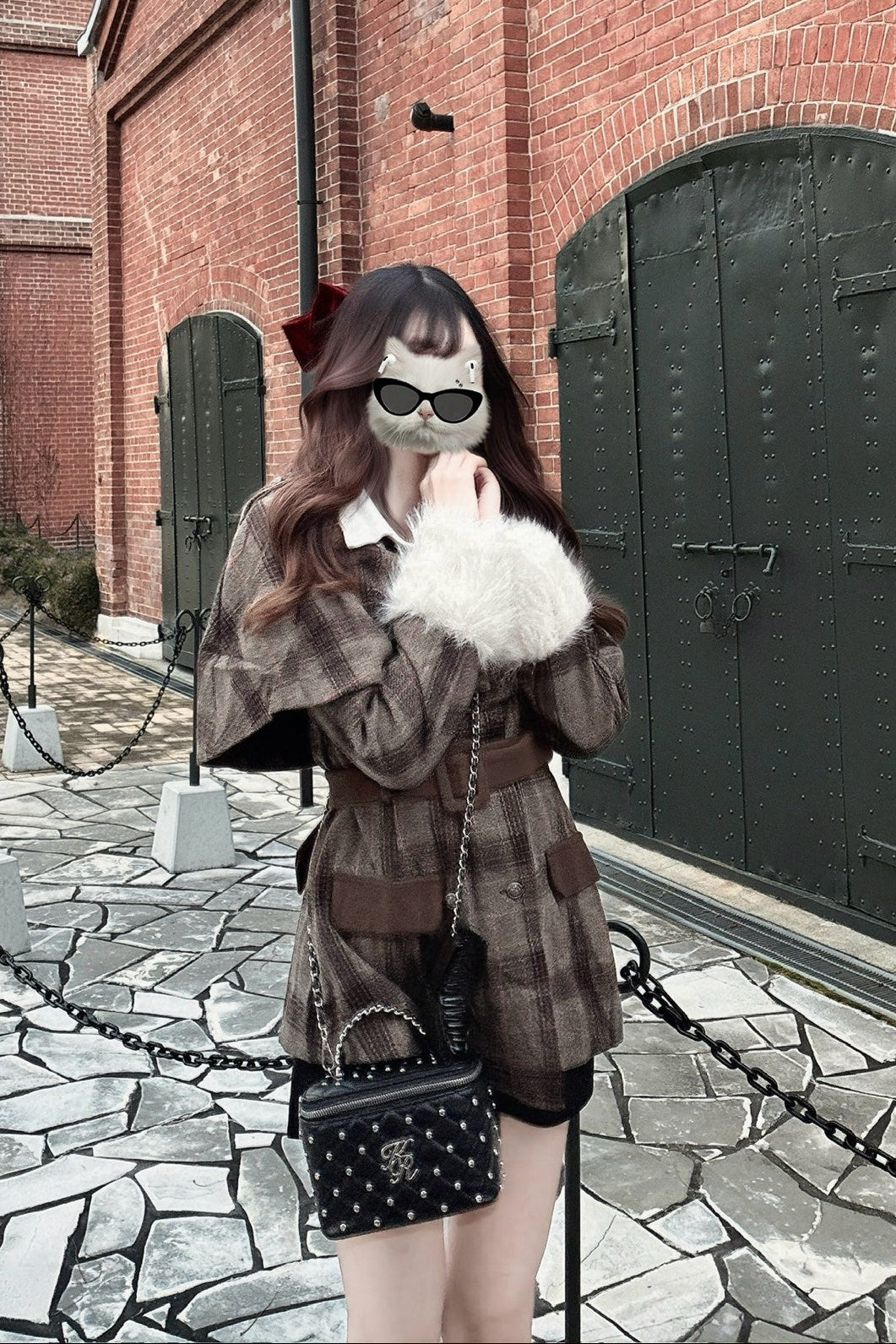 チェックケープライクコート KR30422