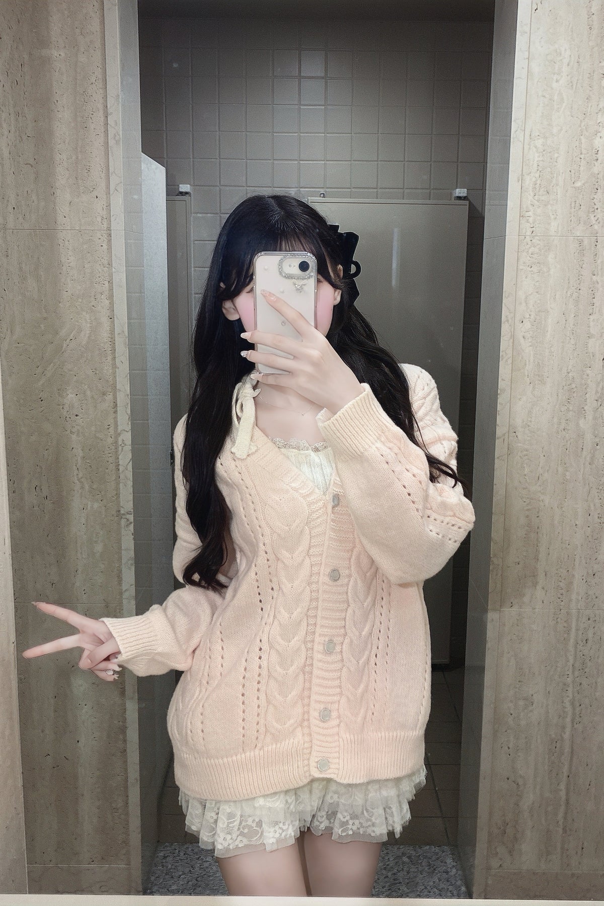 Vネックオーバーサイズカーディガン KR15925