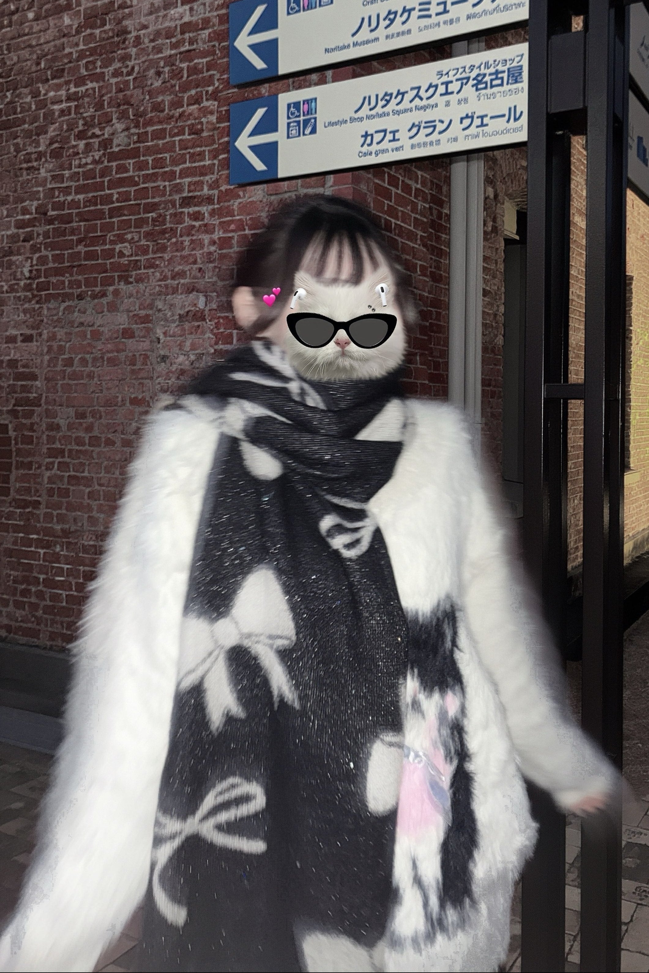 リボンモチーフニットマフラー KR13958