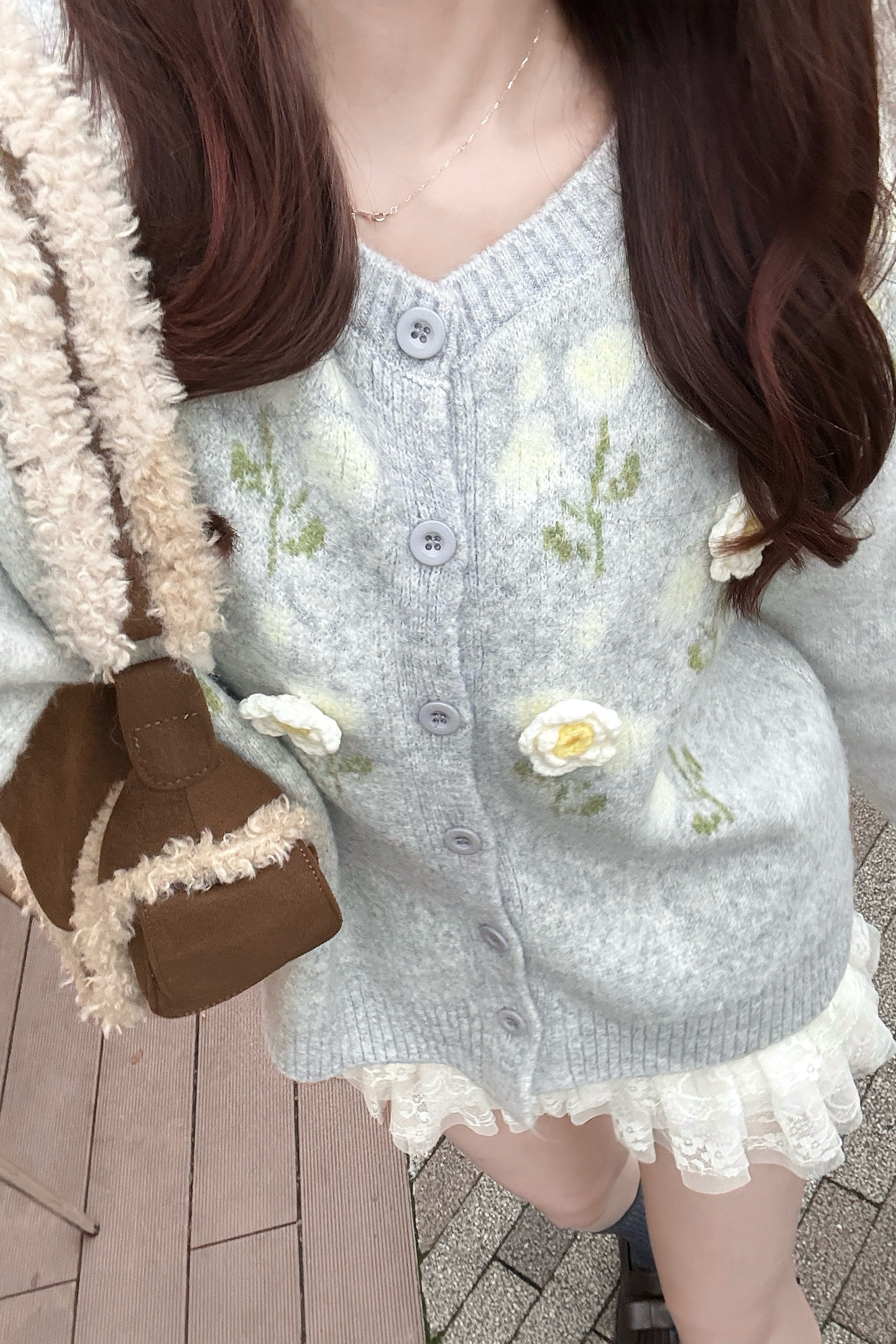 フラワーニットカーディガン KR13583