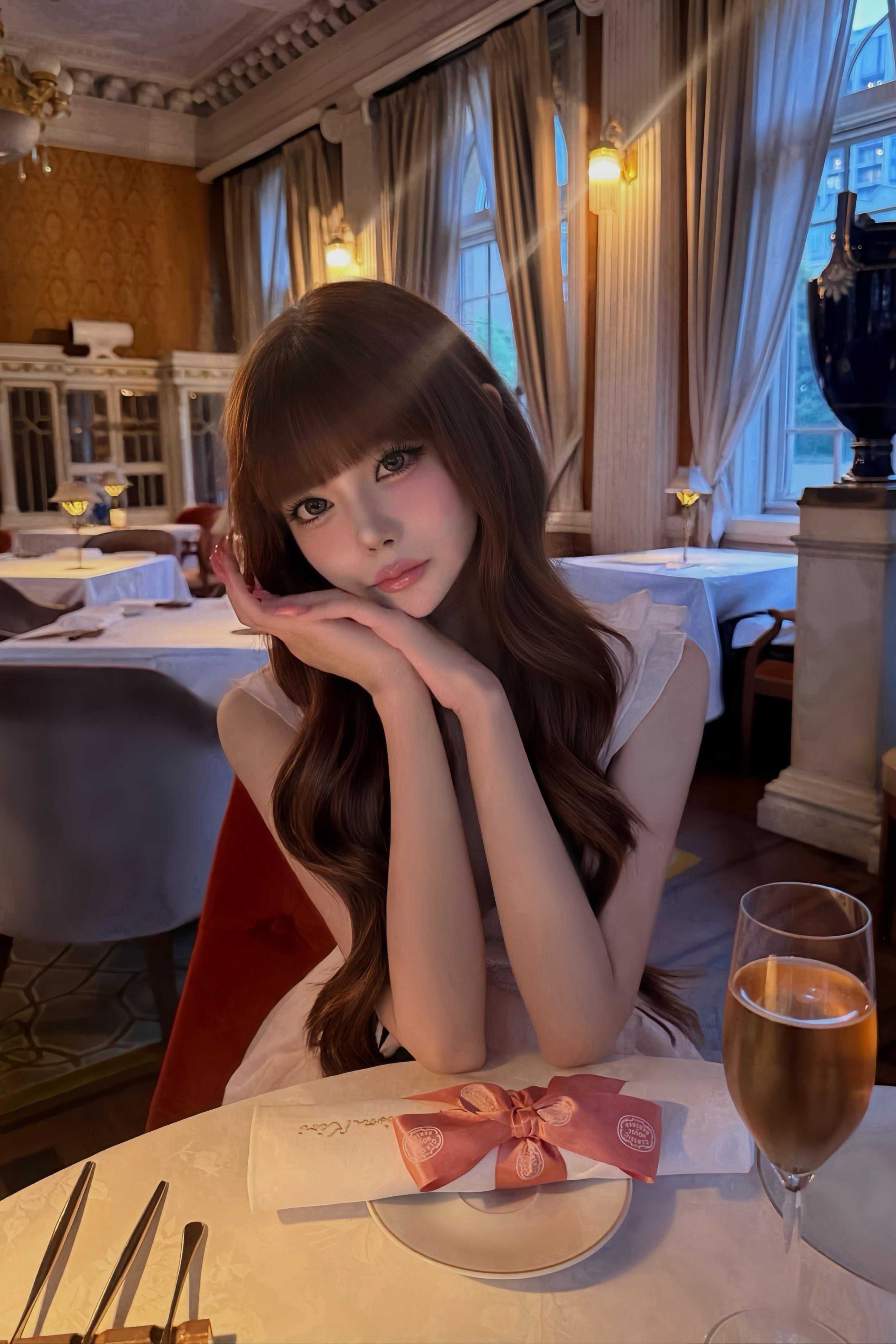 シフォンフリルレイヤードワンピース KR14936