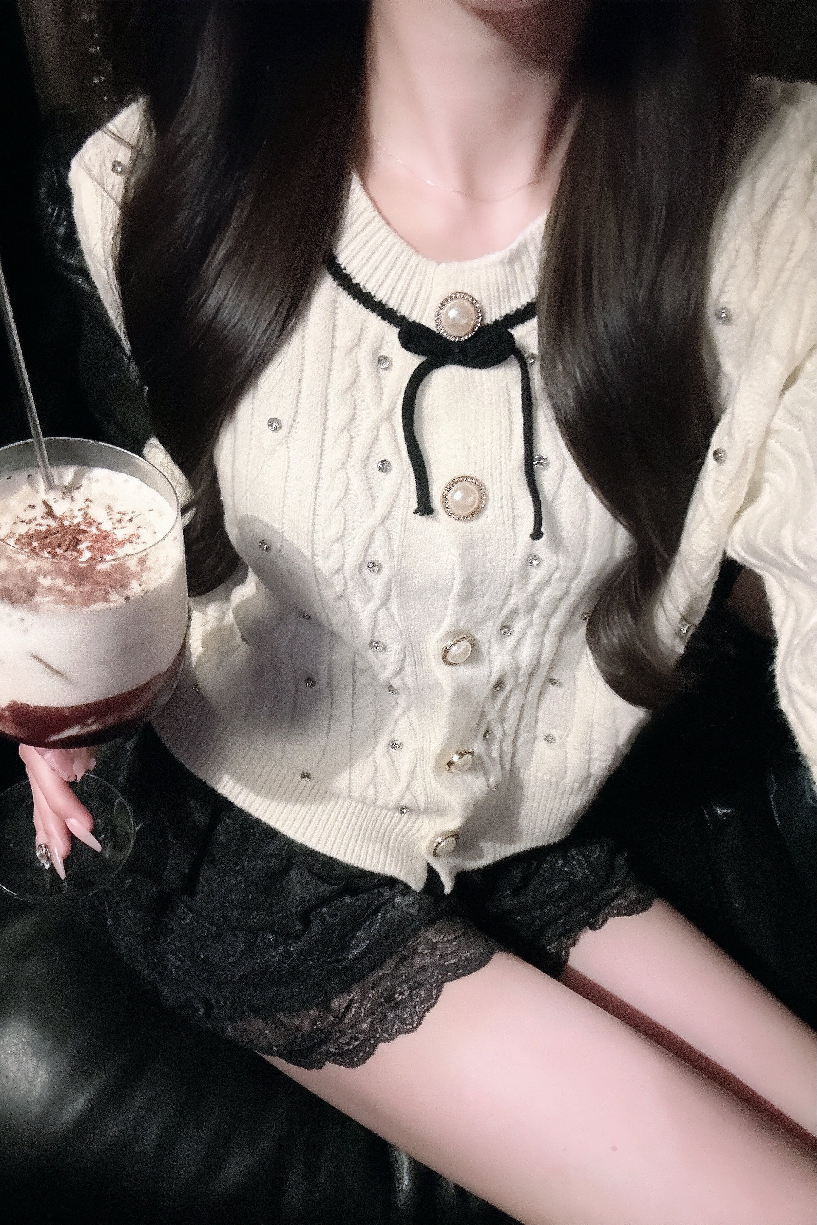 ビジューリボンニット KR15926