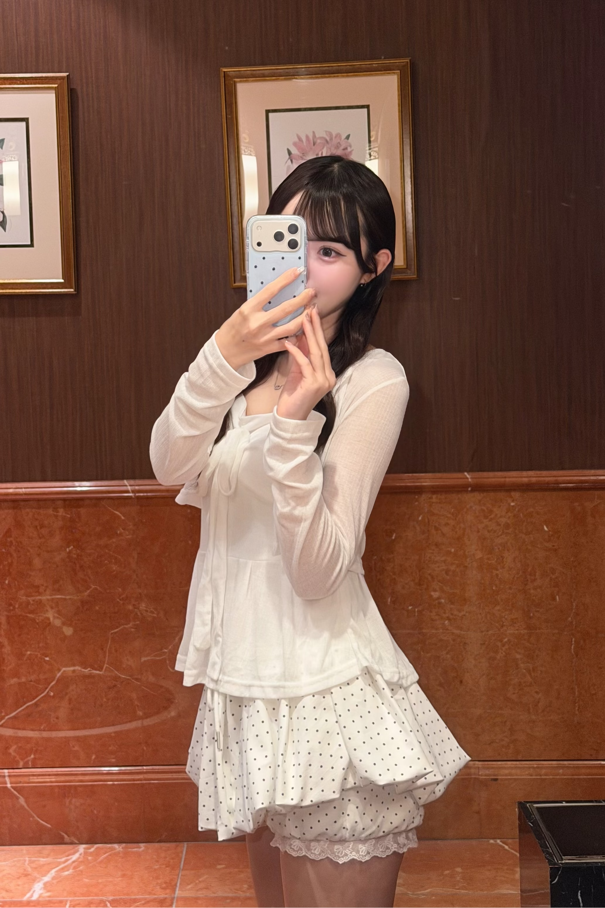 リボンペプラムカーディガン KR15525