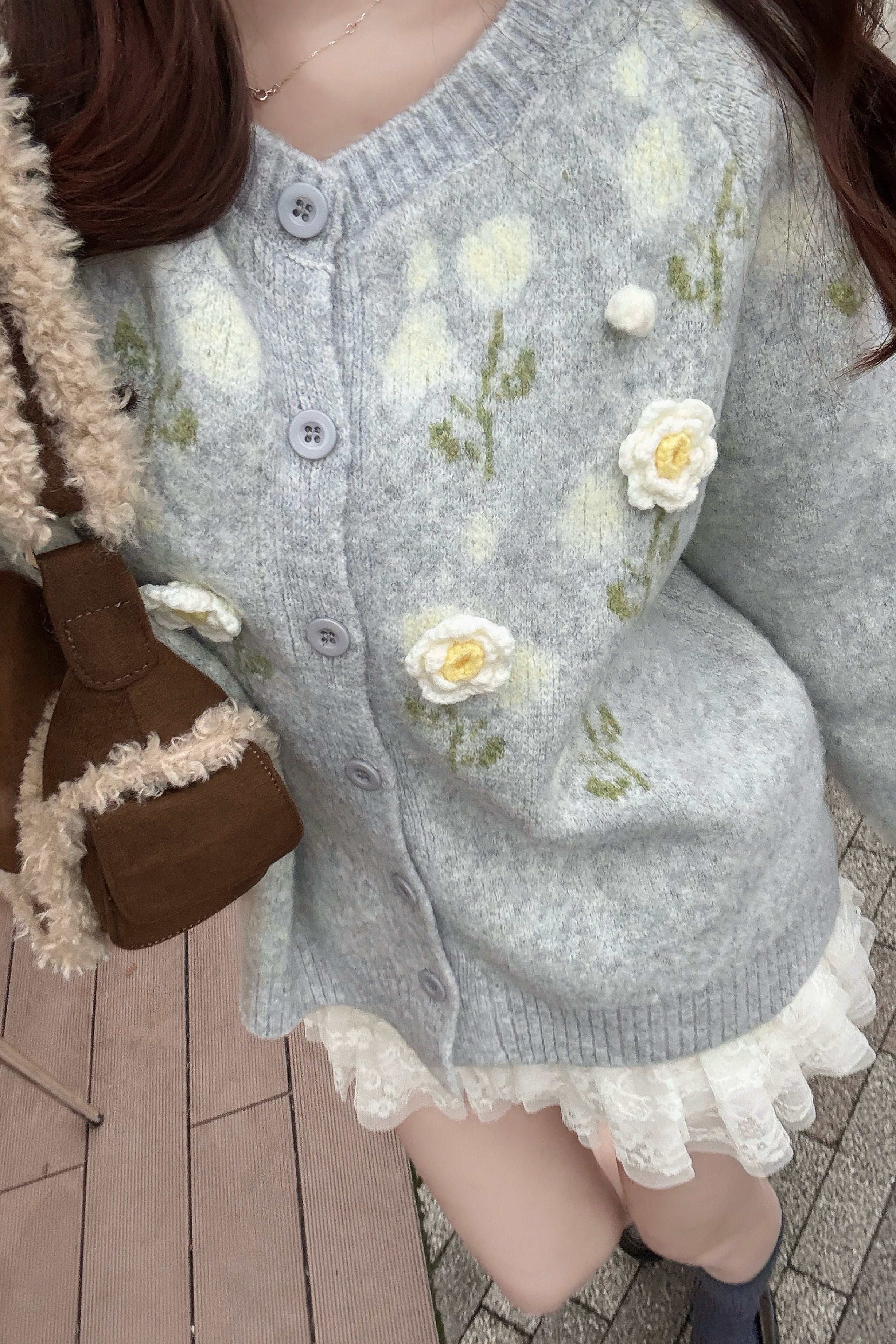 フラワーニットカーディガン KR13583