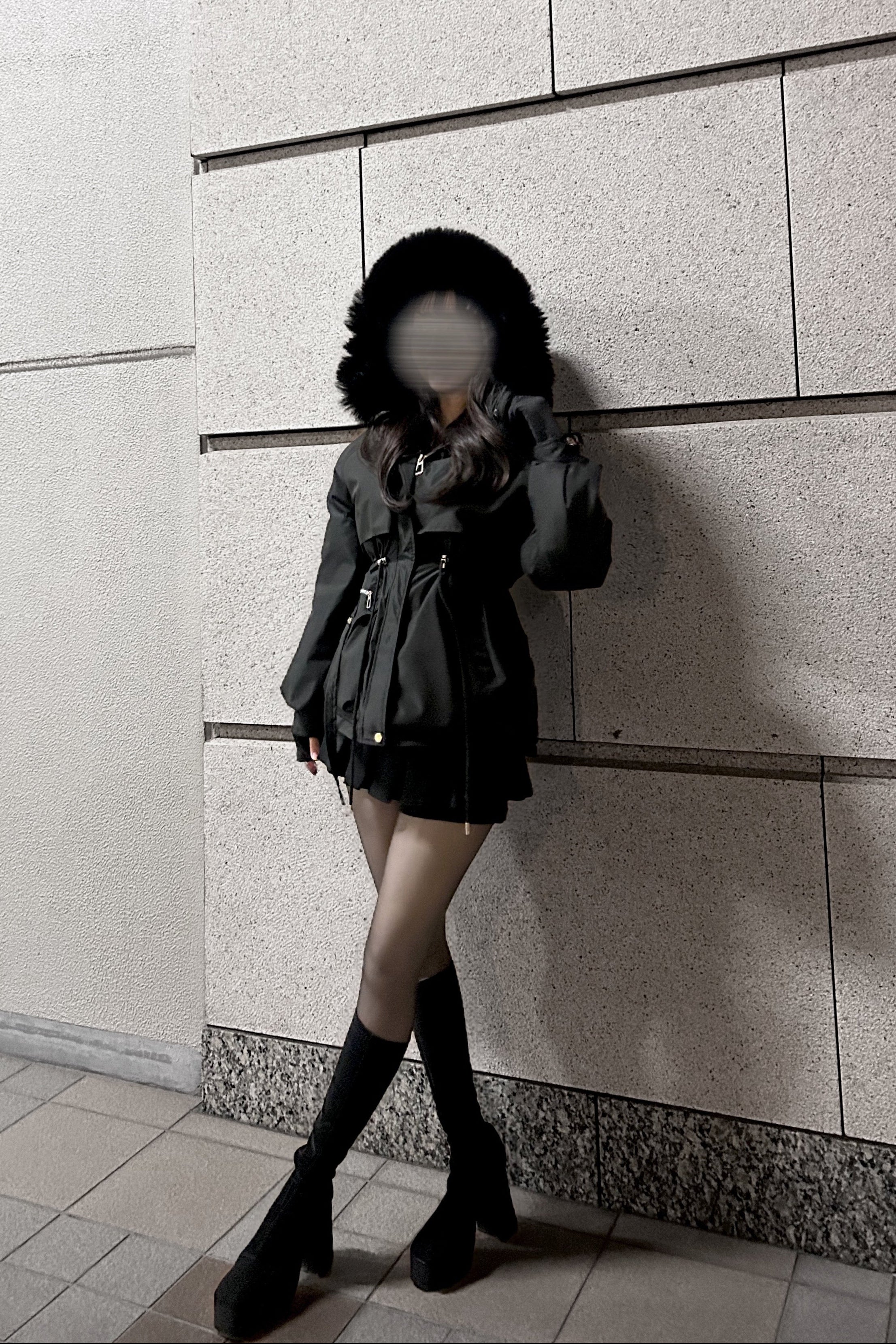 フードファーデザインジップブルゾン KR30373