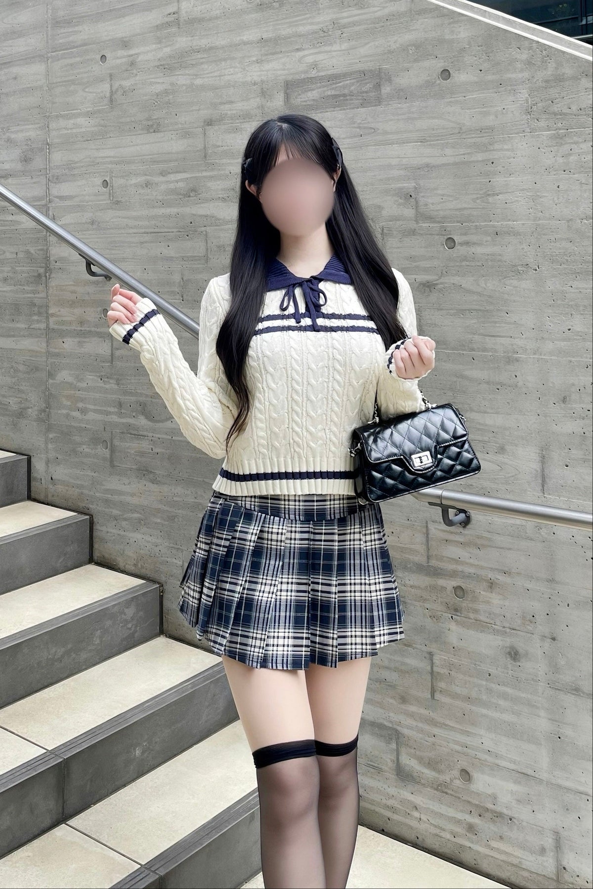 セーラーカラーフロントケーブルニット KR15834