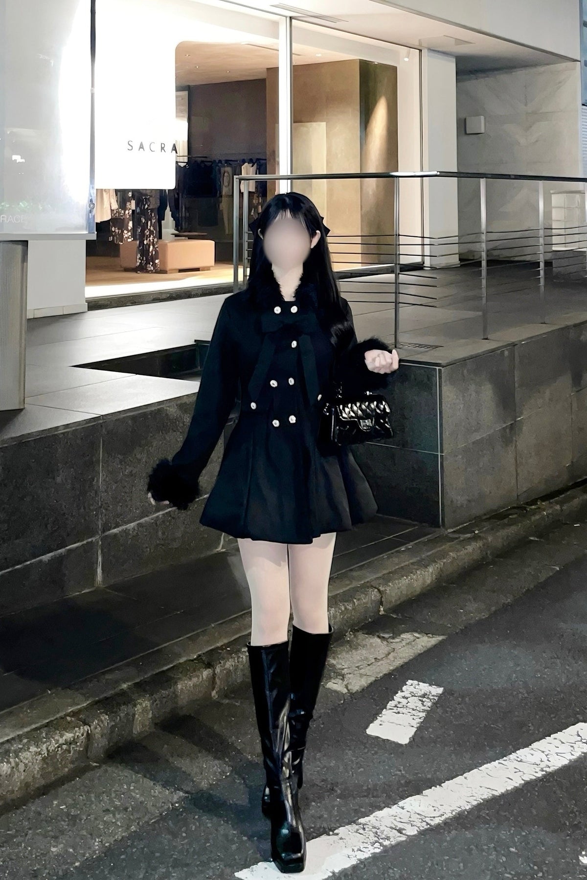 ファーカラーケープフレアコート KR30813