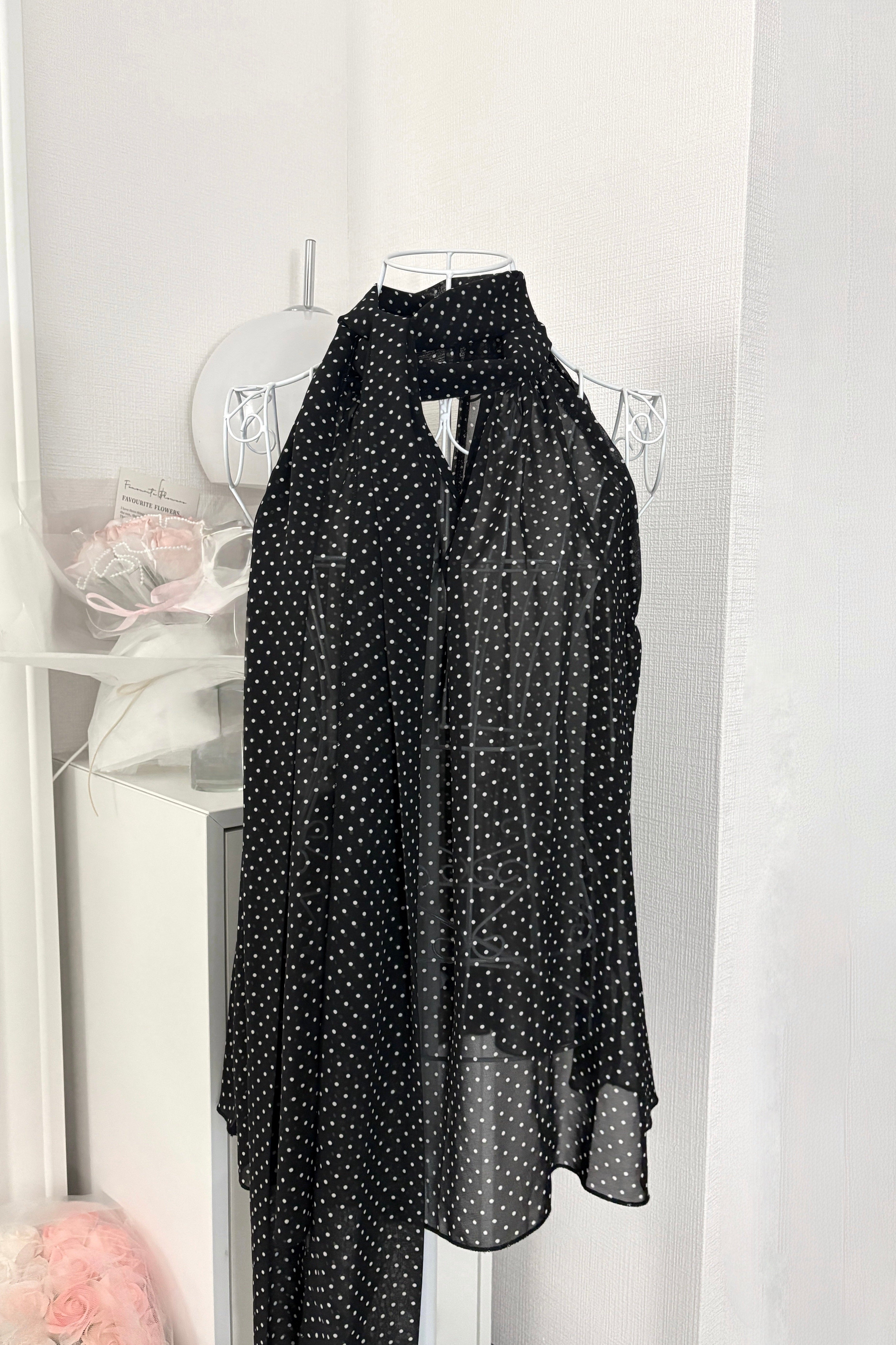 ドットシアーホルターネックトップス KR15297