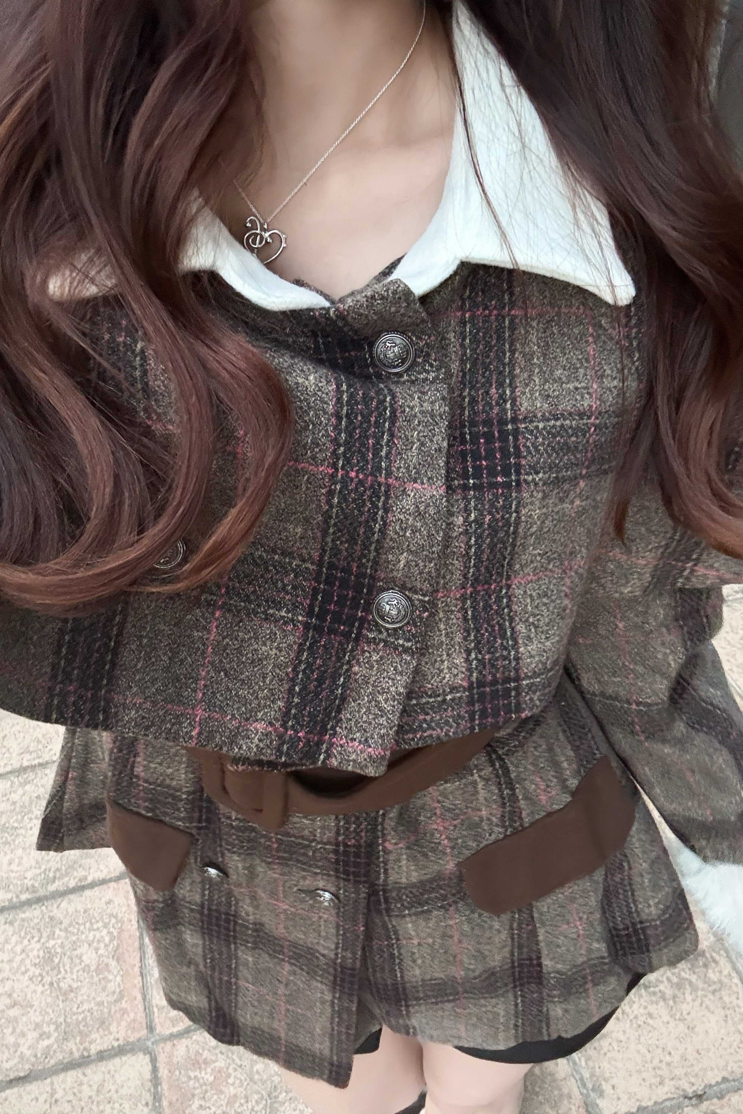 チェックケープライクコート KR30422