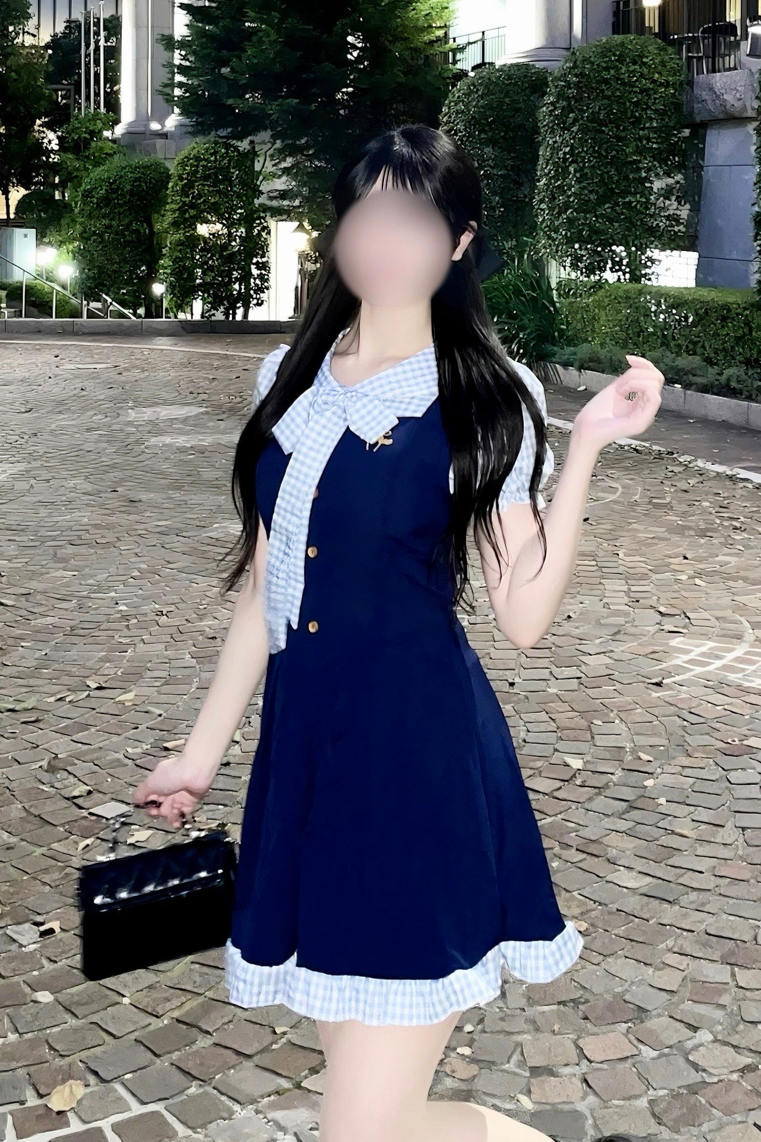 チェックリボンワンピース KR15769