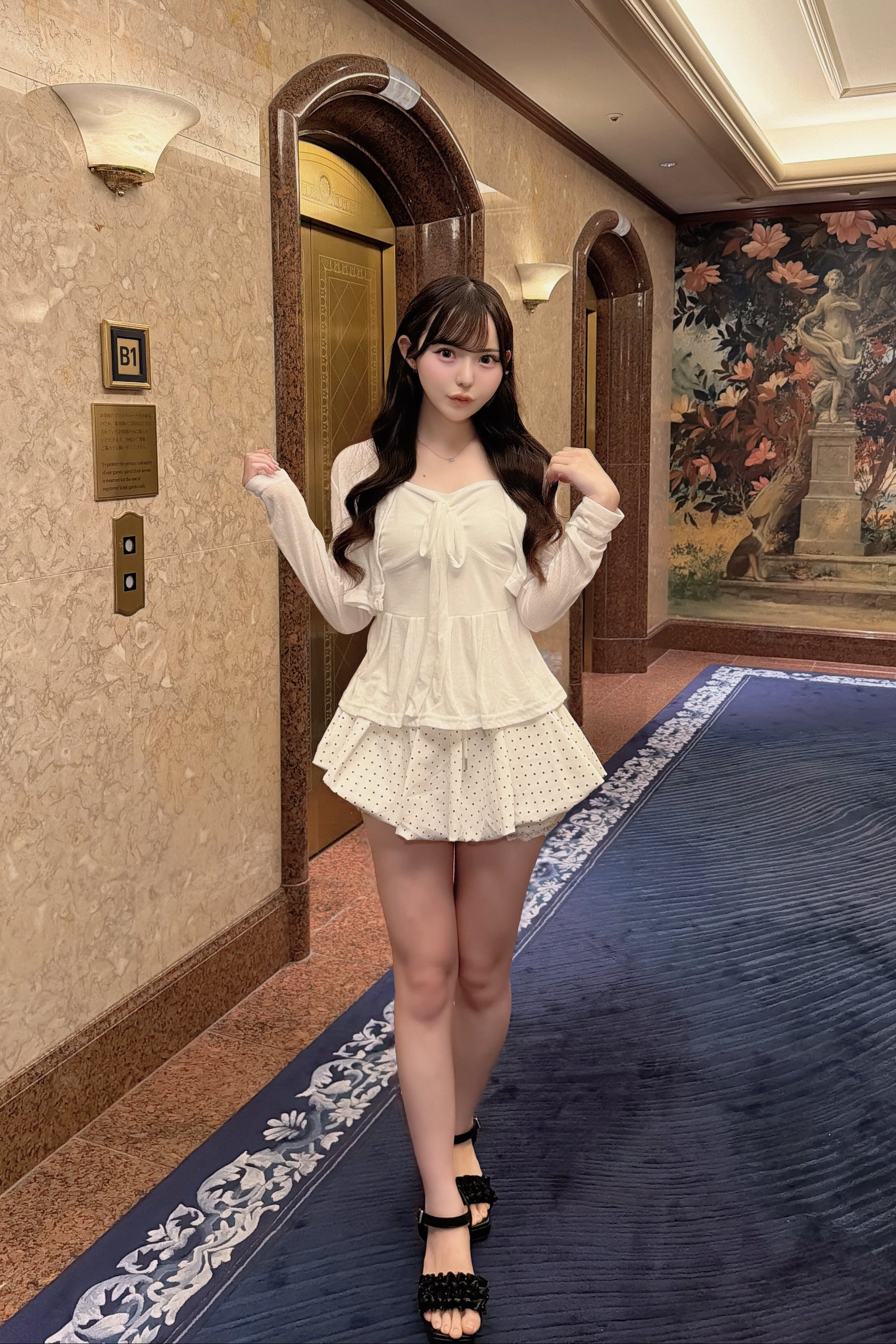 リボンペプラムカーディガン KR15525