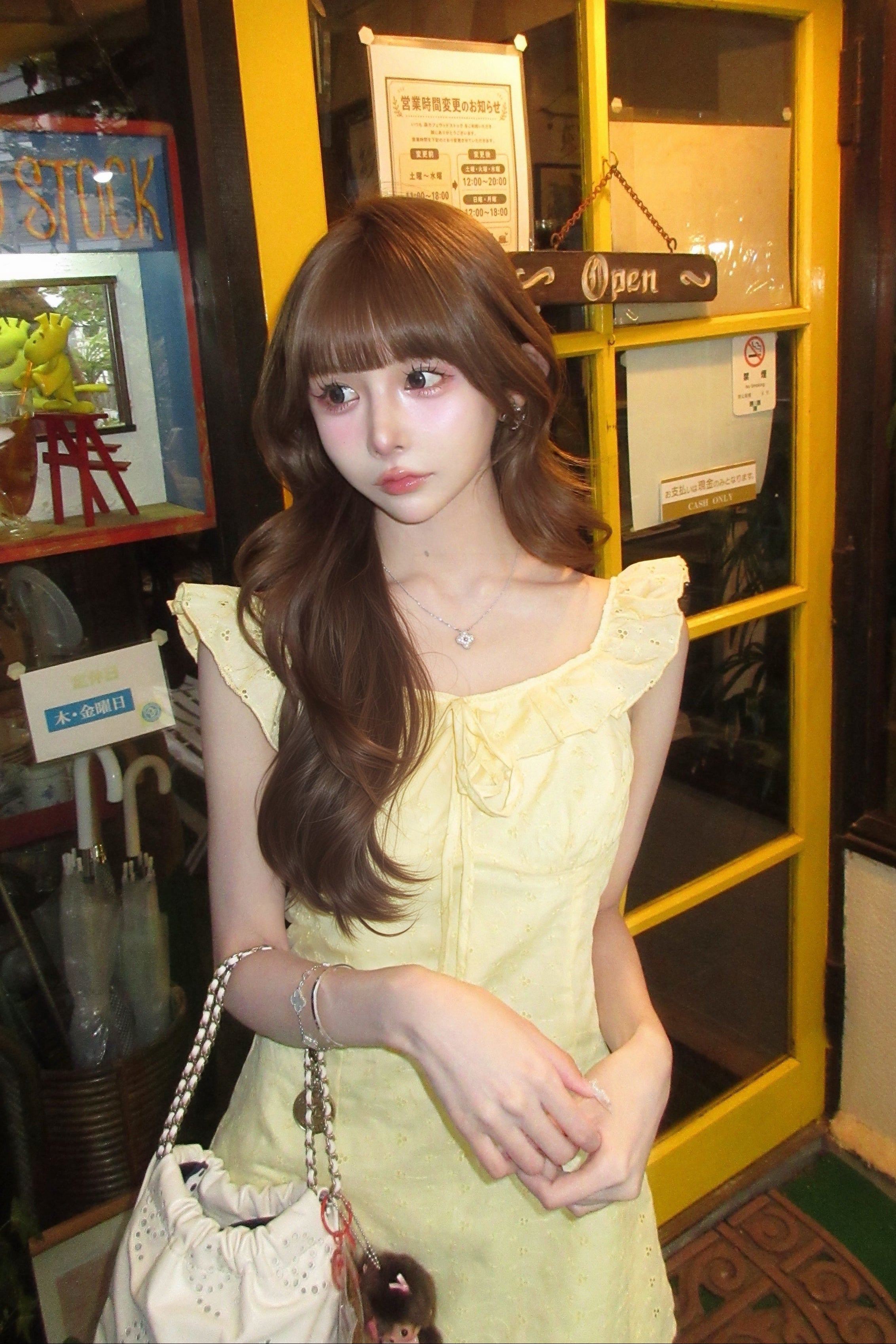 フロントリボンスクエアネックワンピース KR15624