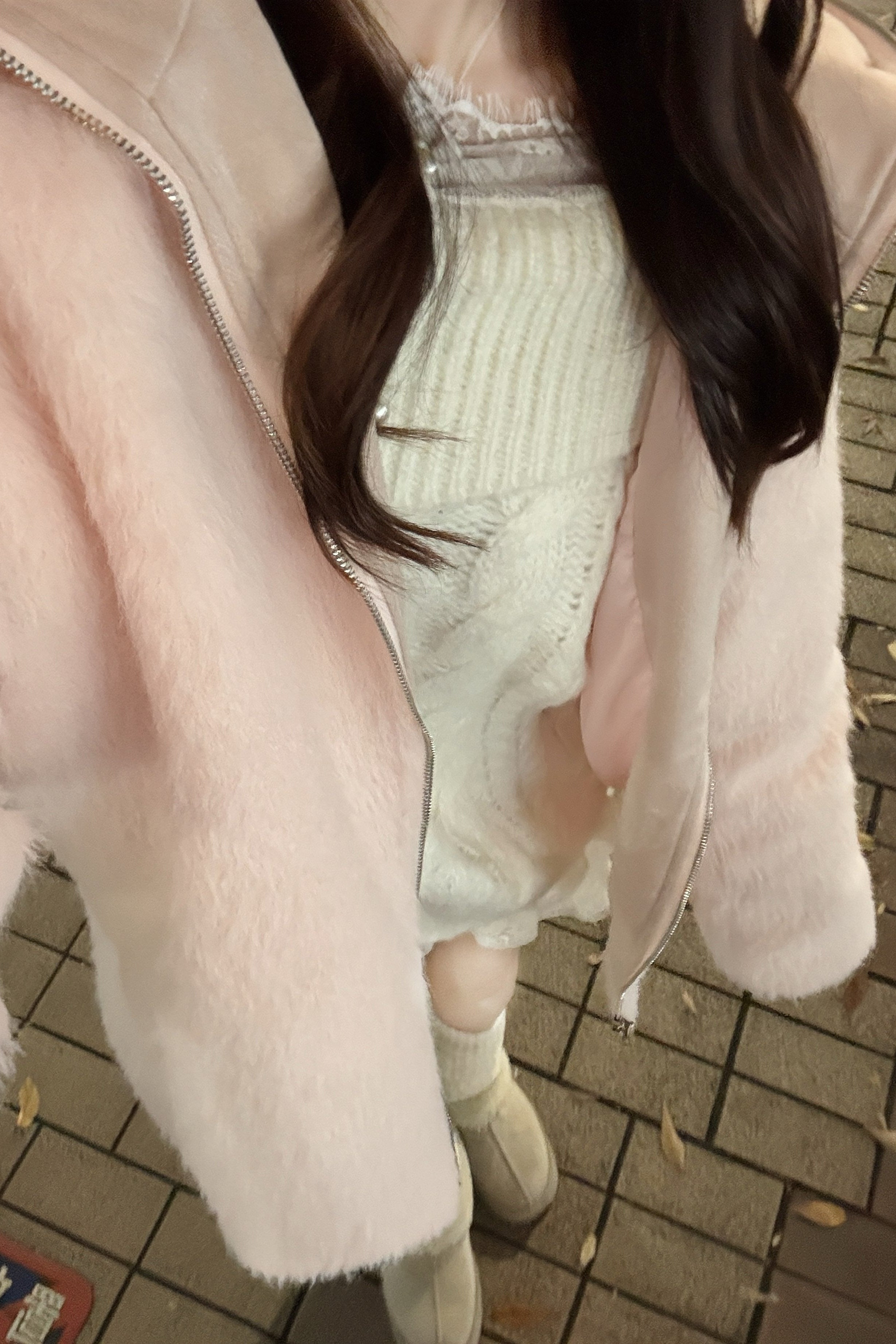 フードシャギーニットパーカー KR13769