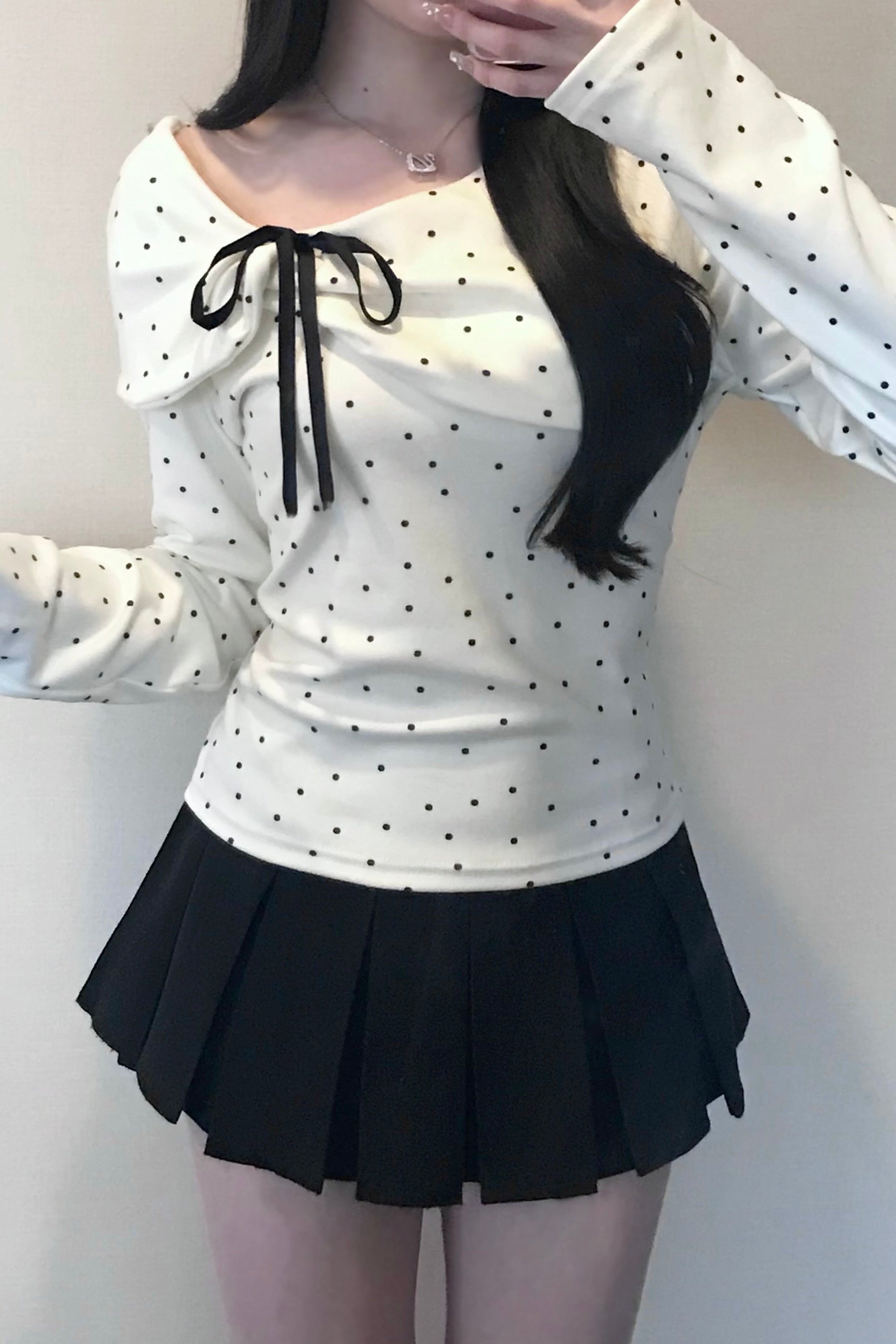 ドットフロントリボントップス KR14594