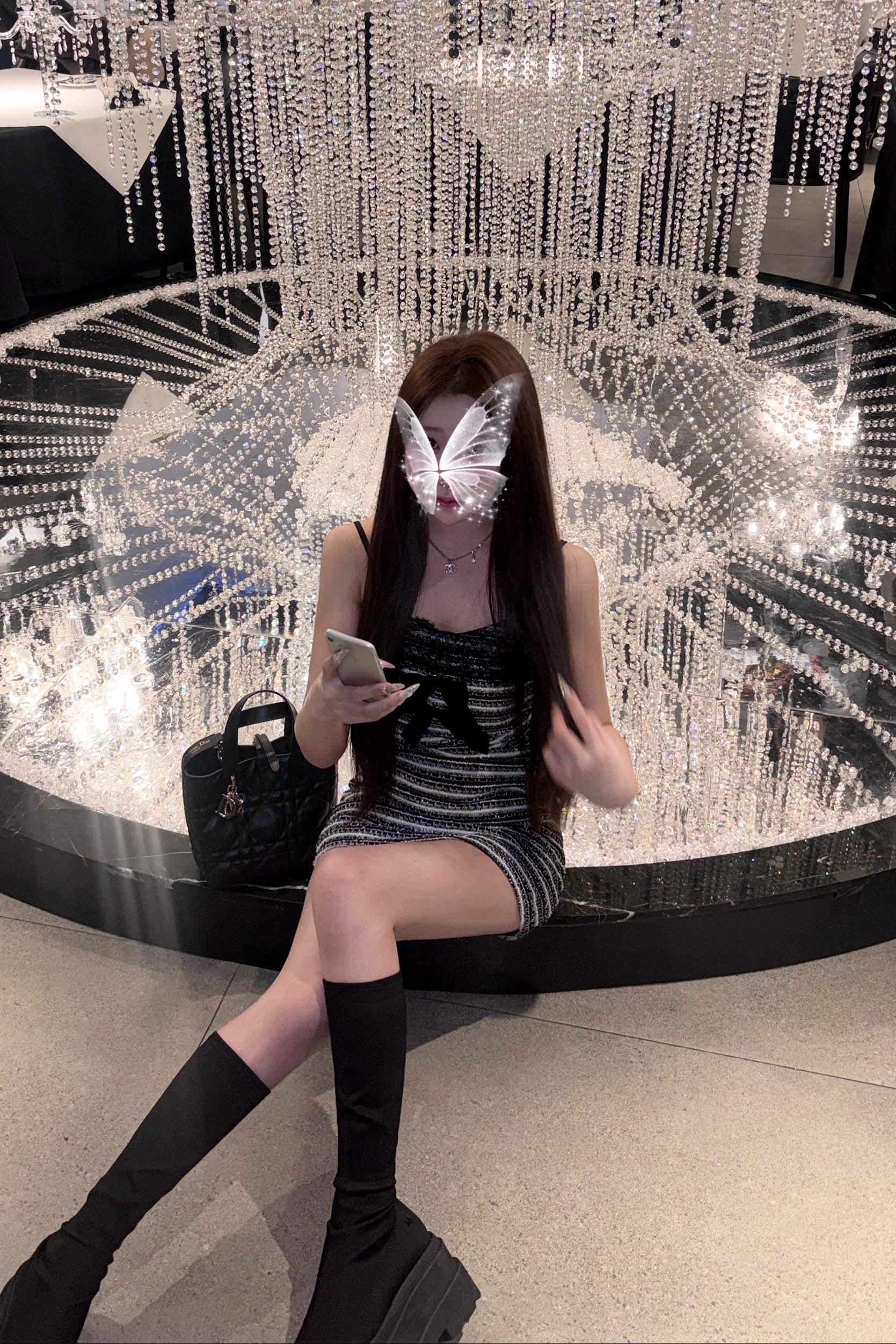 リボンツイードミニワンピース KR14077