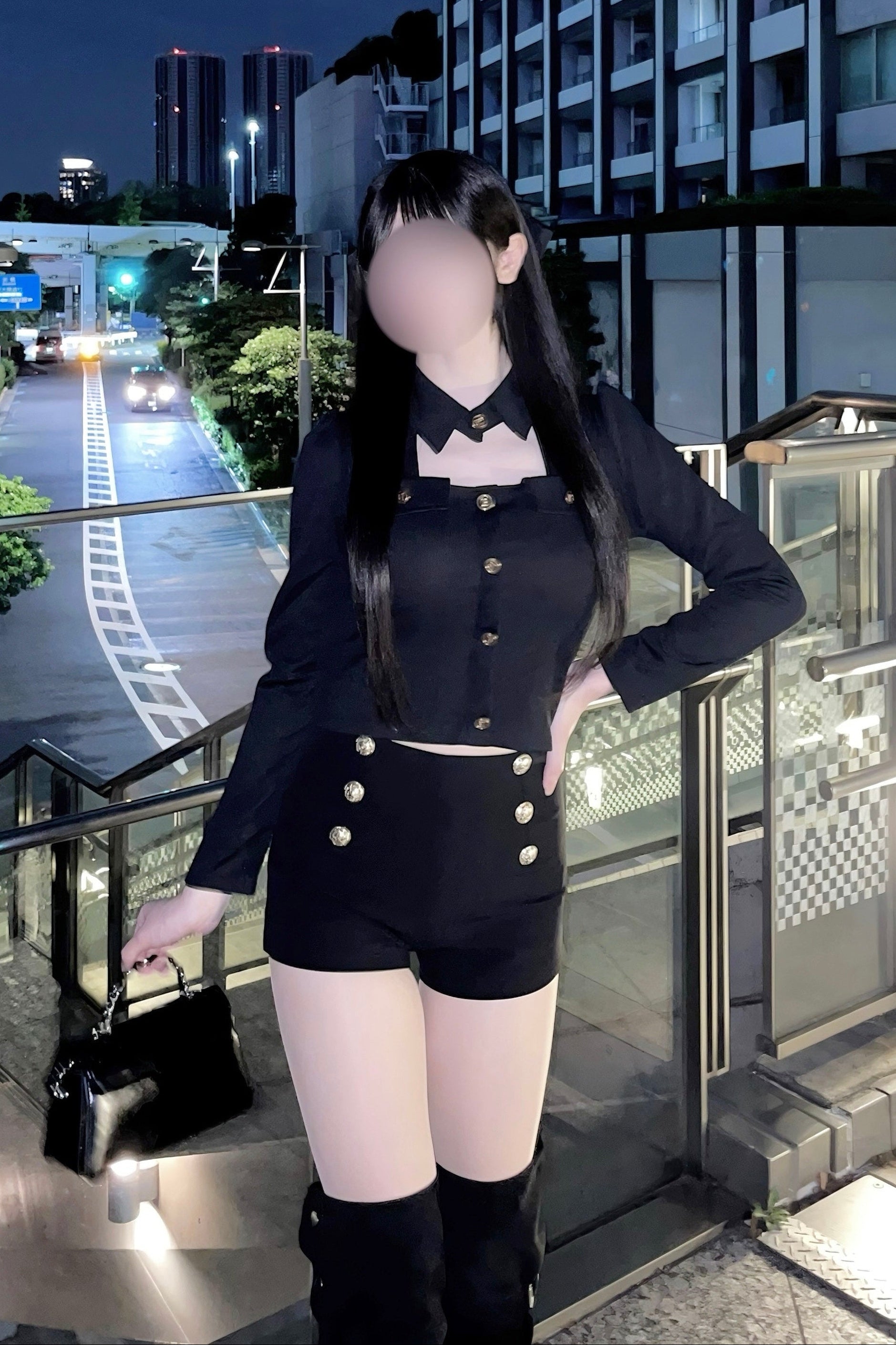 ハイウエストダブルボタンショートパンツ KR15837