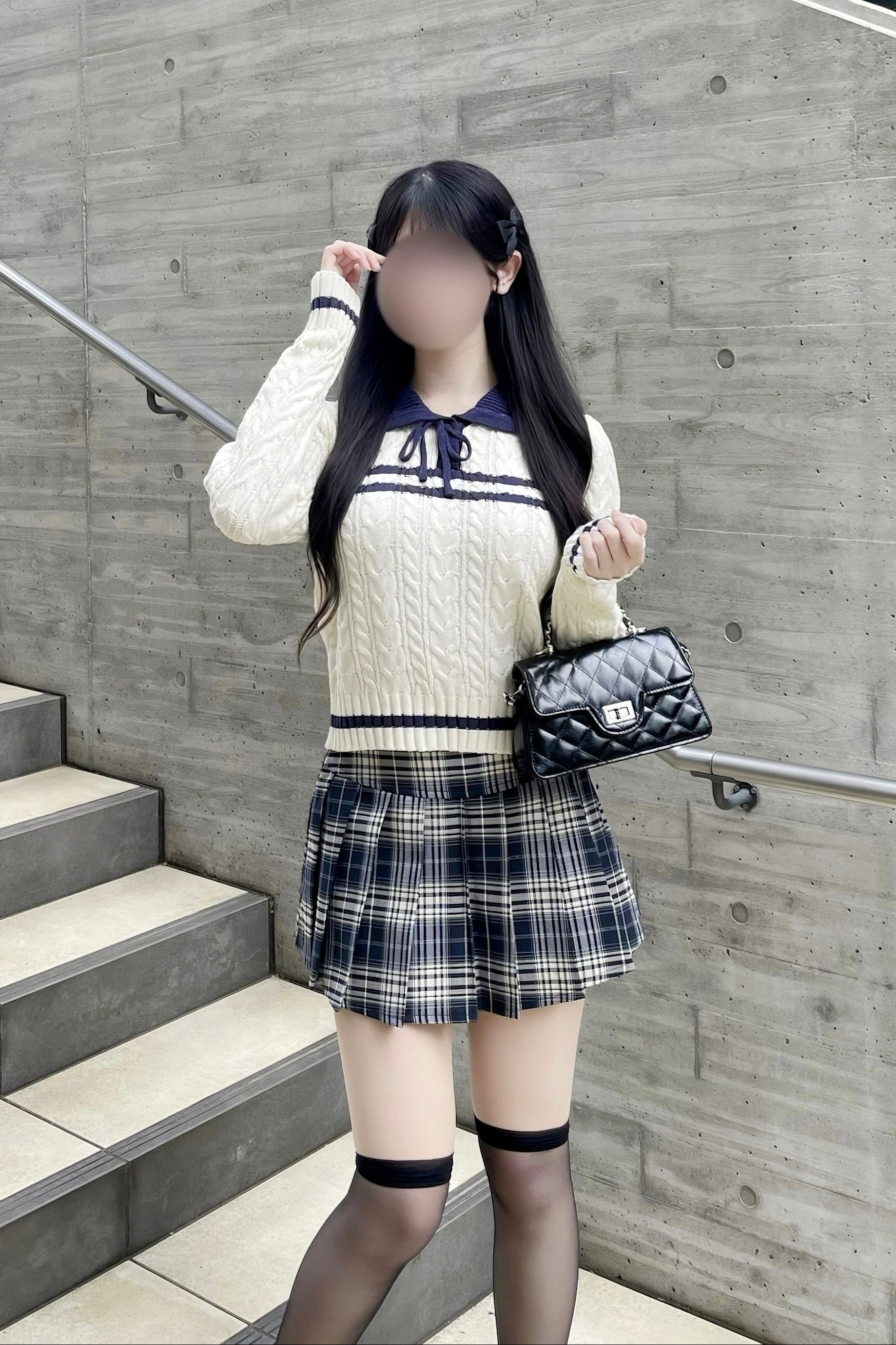 セーラーカラーフロントケーブルニット KR15834