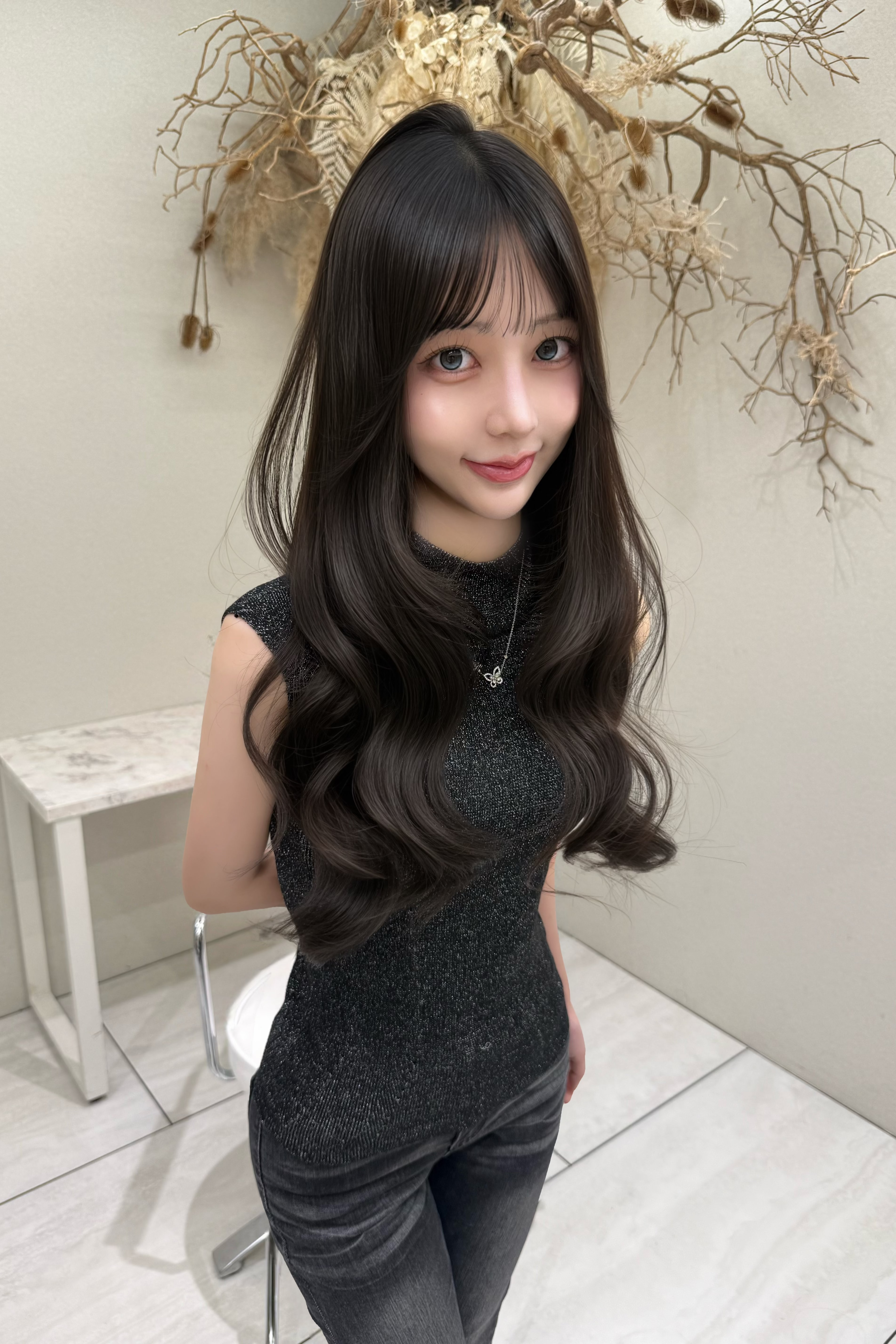 ノースリーブタイトフィットラメニット KR15675