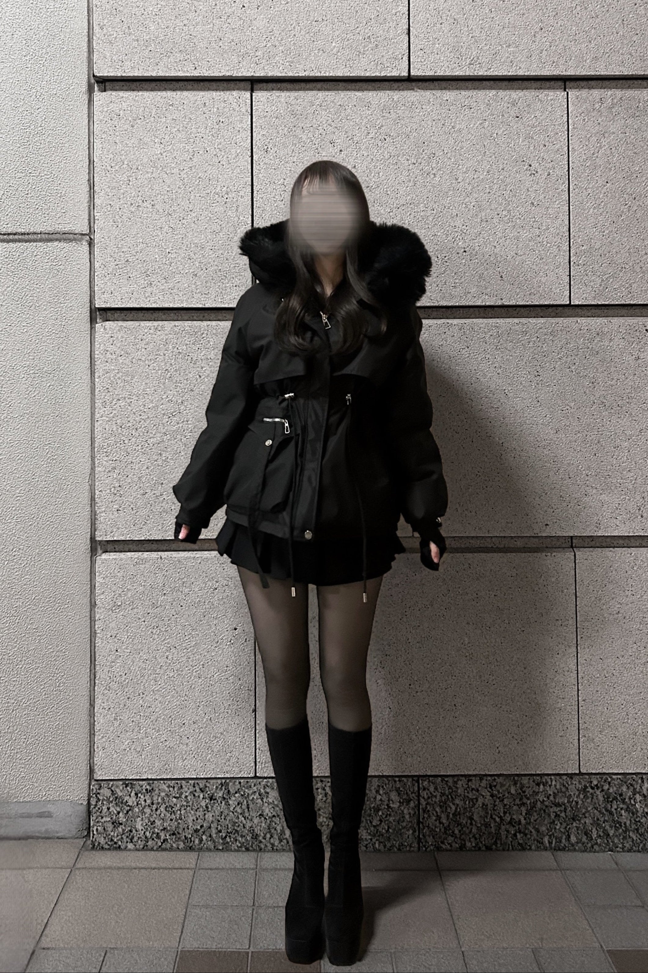 フードファーデザインジップブルゾン KR30373