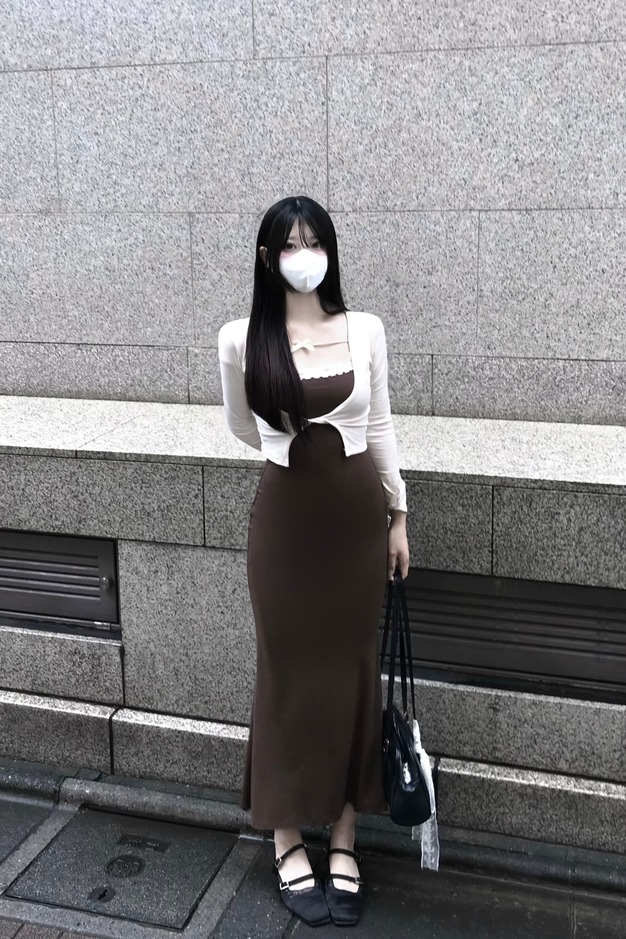 レーストリムリボンロングワンピース KR15989