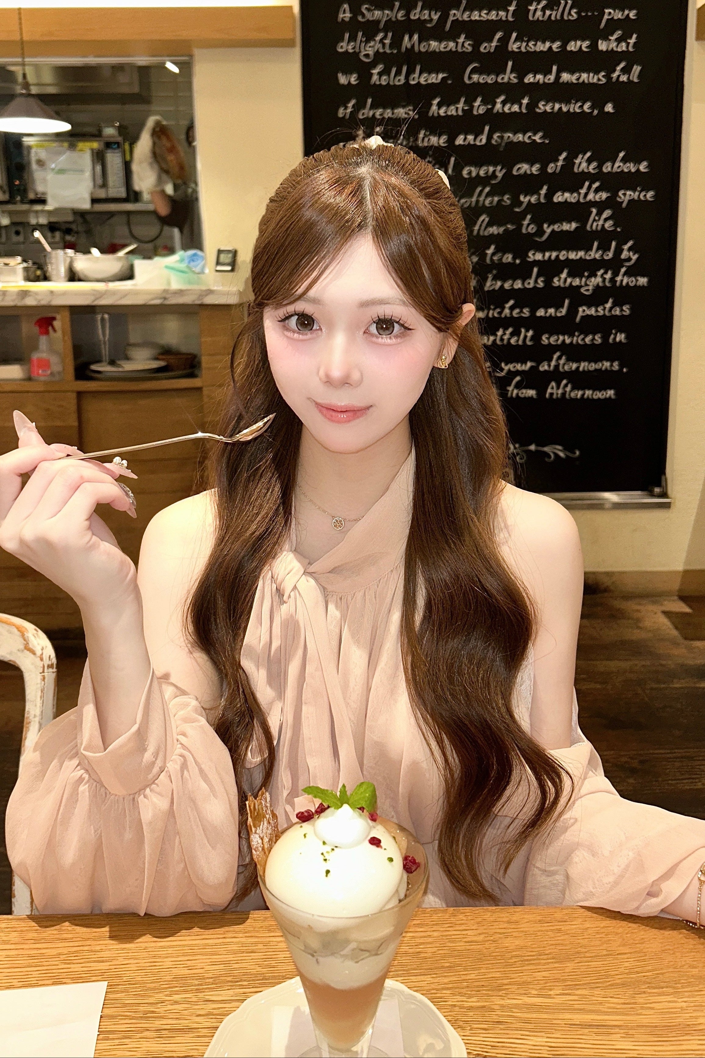シフォンボウタイパフスリーブミニワンピ KR15230