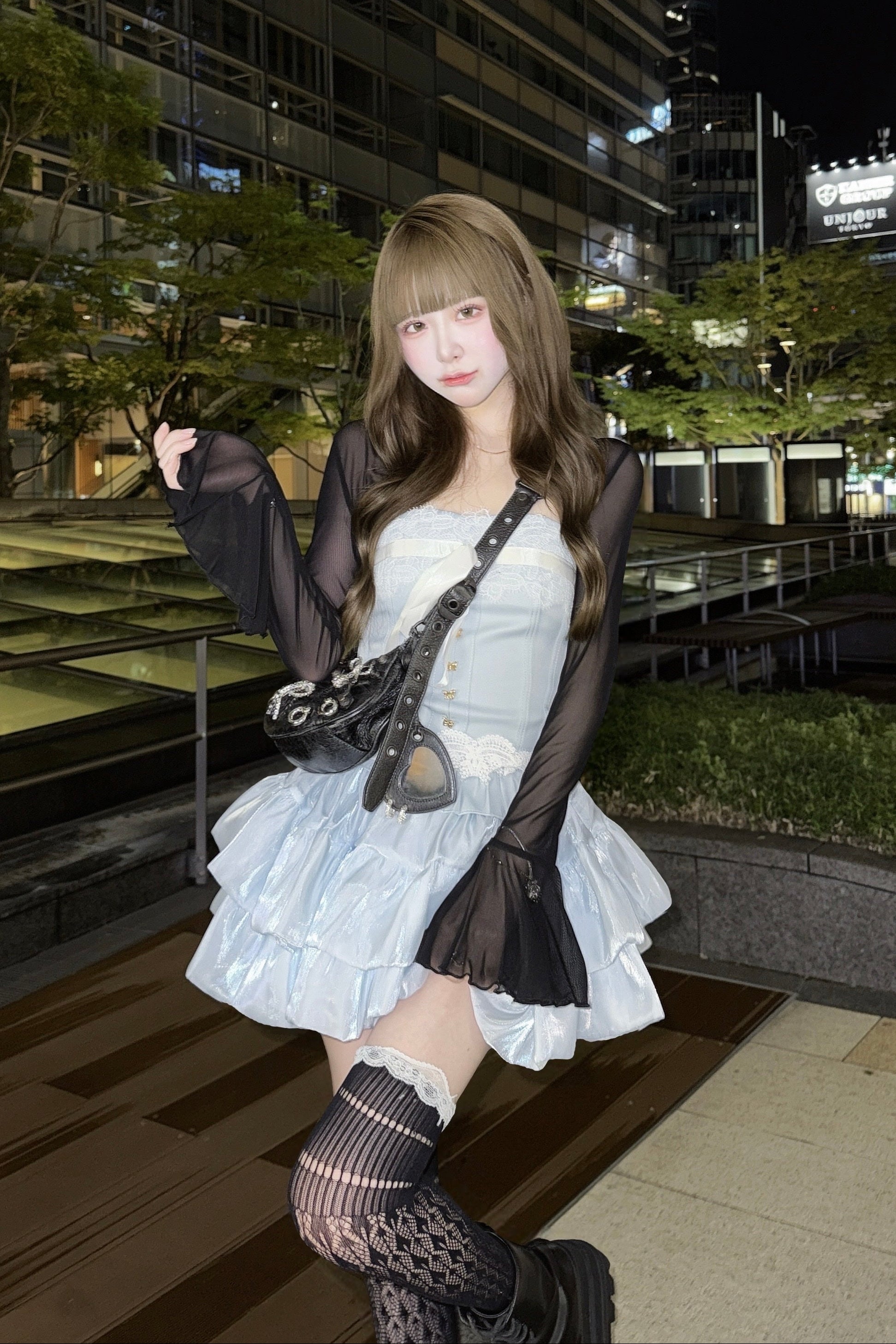 ベアトップレースリボンティアードセットアップ KR30681