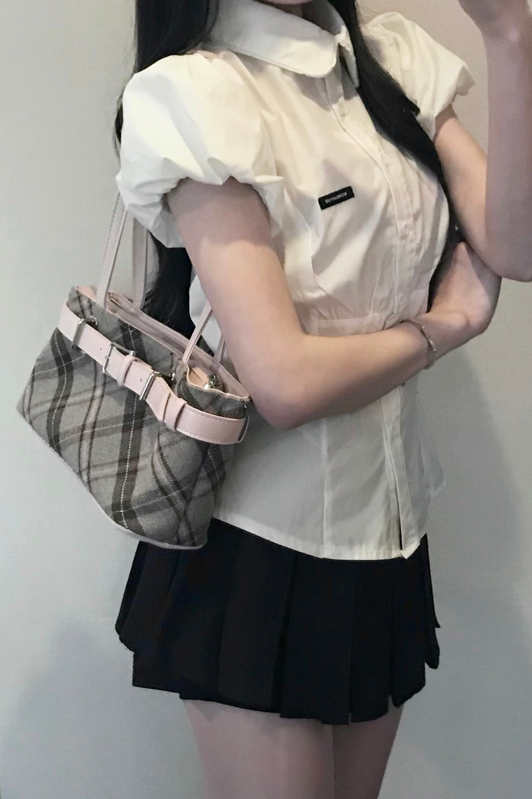 チェックフロントベルトショルダーバッグ KR14597
