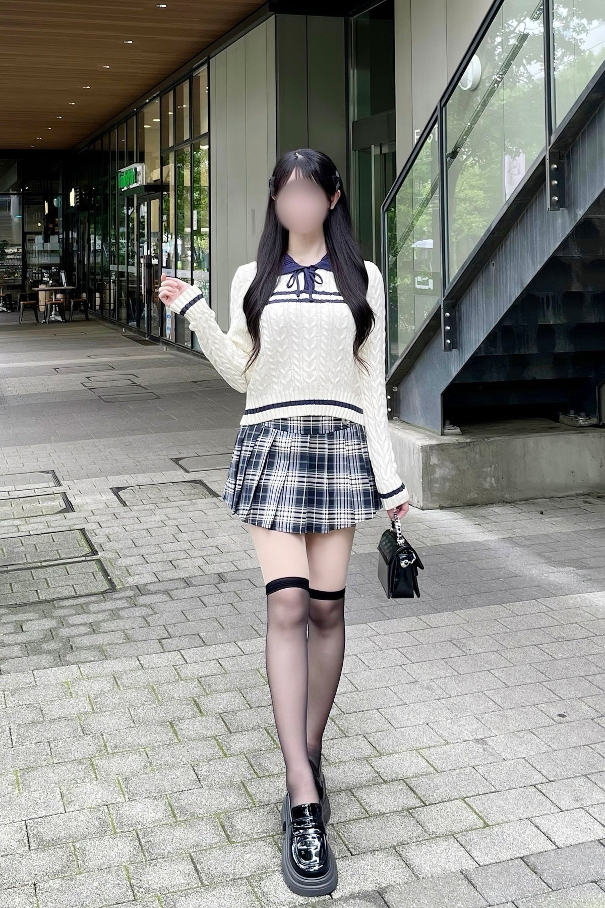 セーラーカラーフロントケーブルニット KR15834
