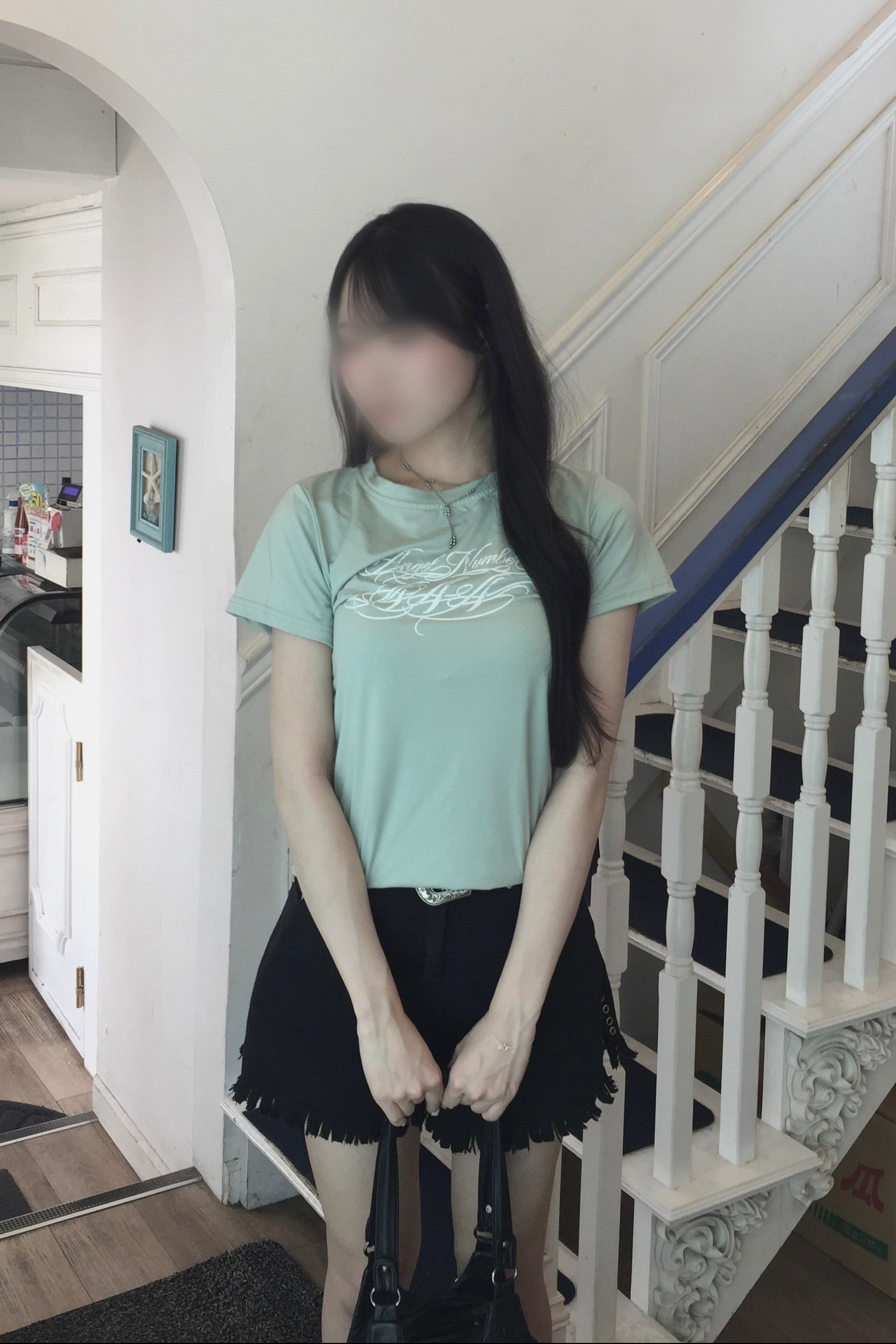 バッククロスシアーレースTシャツ KR15530