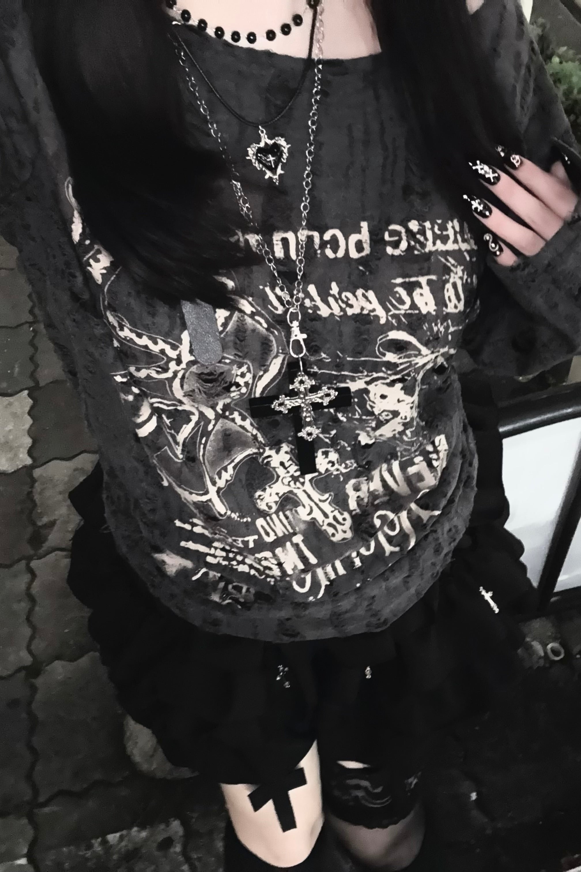 ダークグランジオフショルトップス KR13792